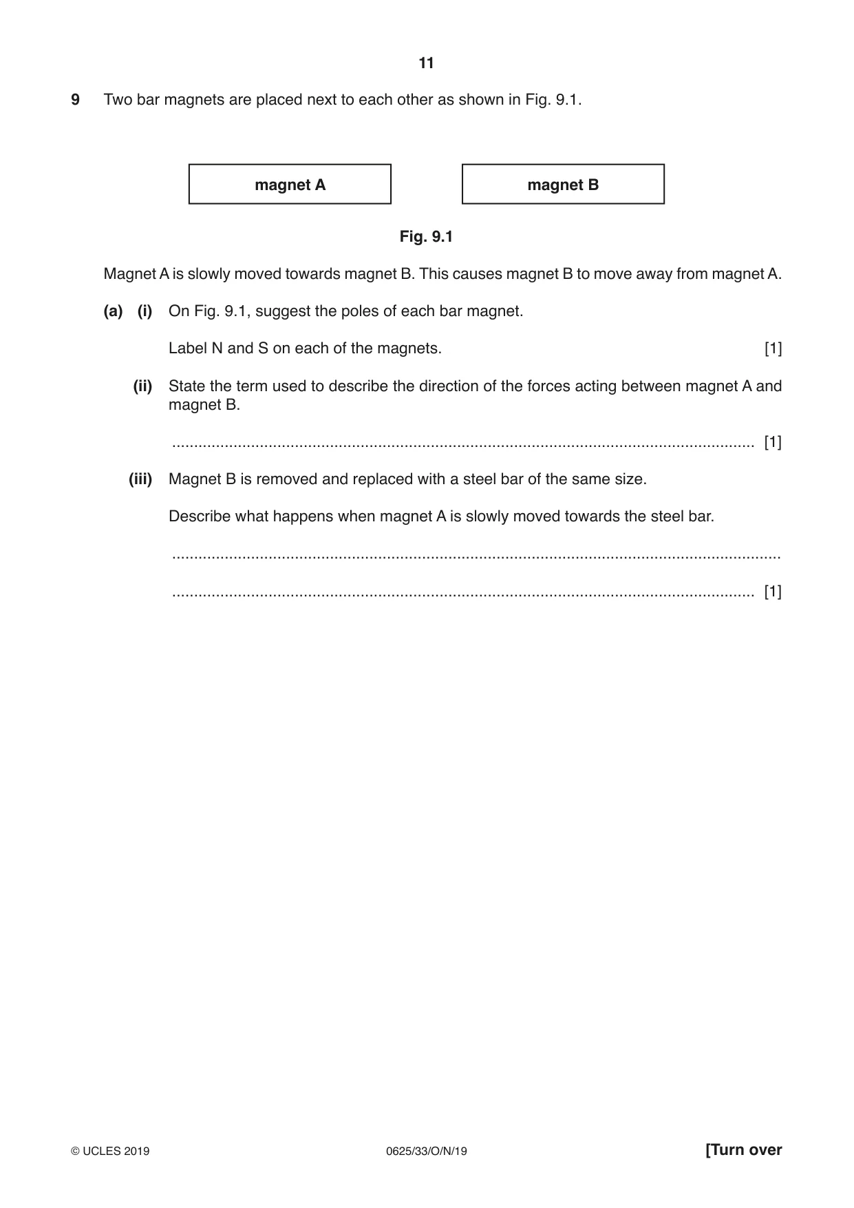 Cambridge IGCSE Physics 0625 2019 Oct/Nov Paper 3 · Variant 3 question paper, page 11 of 16