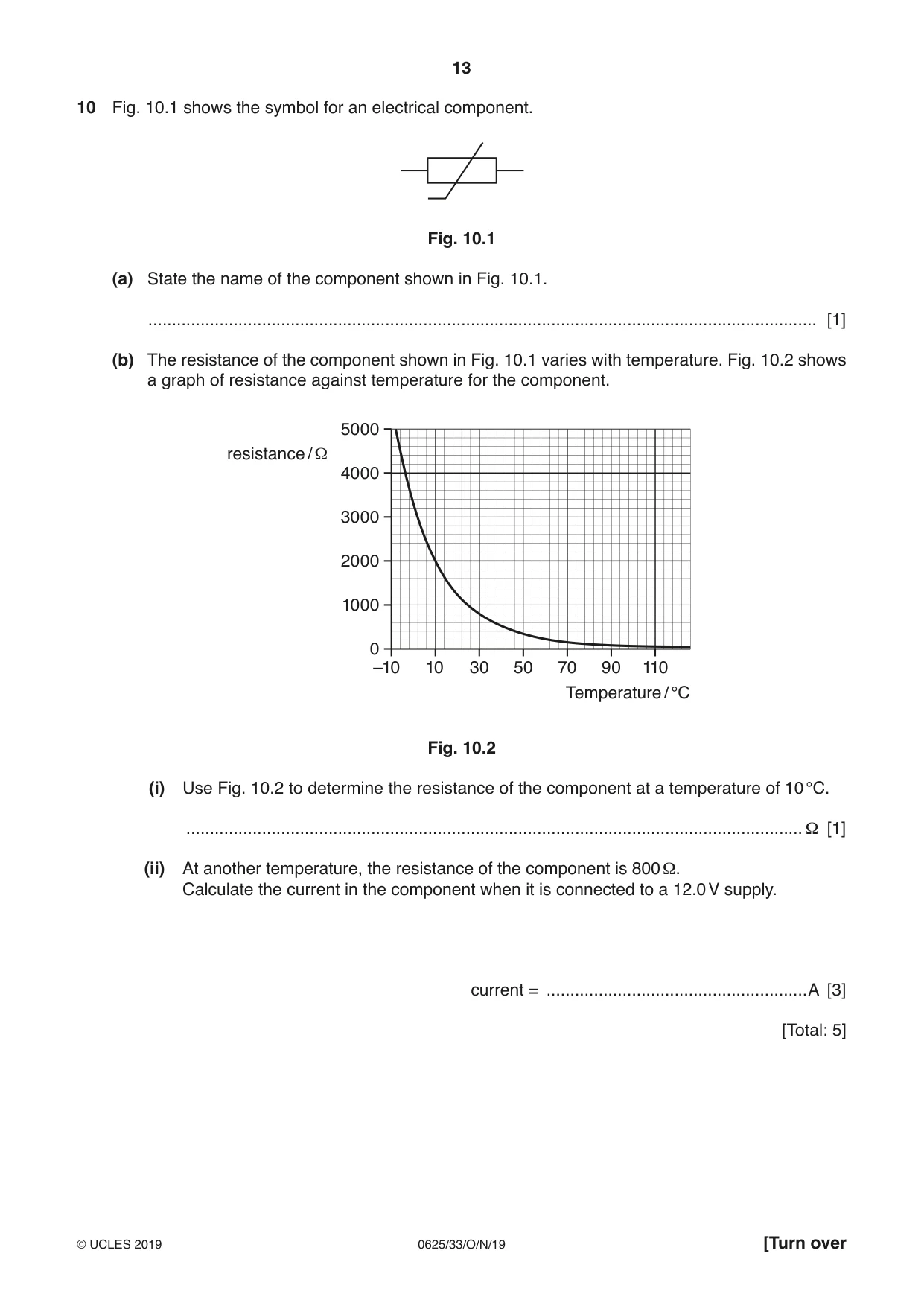 Cambridge IGCSE Physics 0625 2019 Oct/Nov Paper 3 · Variant 3 question paper, page 13 of 16