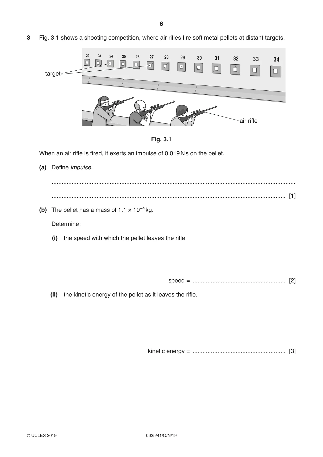 Cambridge IGCSE Physics 0625 2019 Oct/Nov Paper 4 · Variant 1 question paper, page 6 of 20