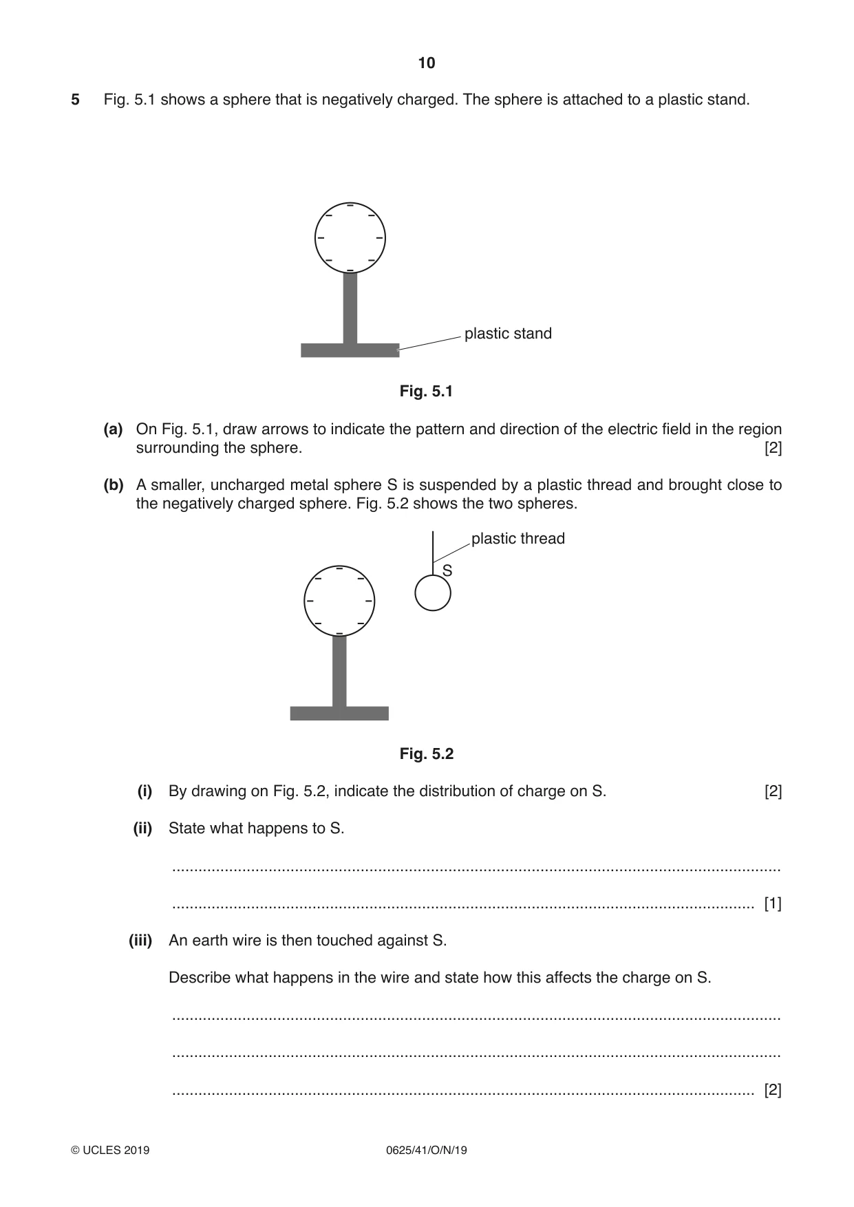 Cambridge IGCSE Physics 0625 2019 Oct/Nov Paper 4 · Variant 1 question paper, page 10 of 20