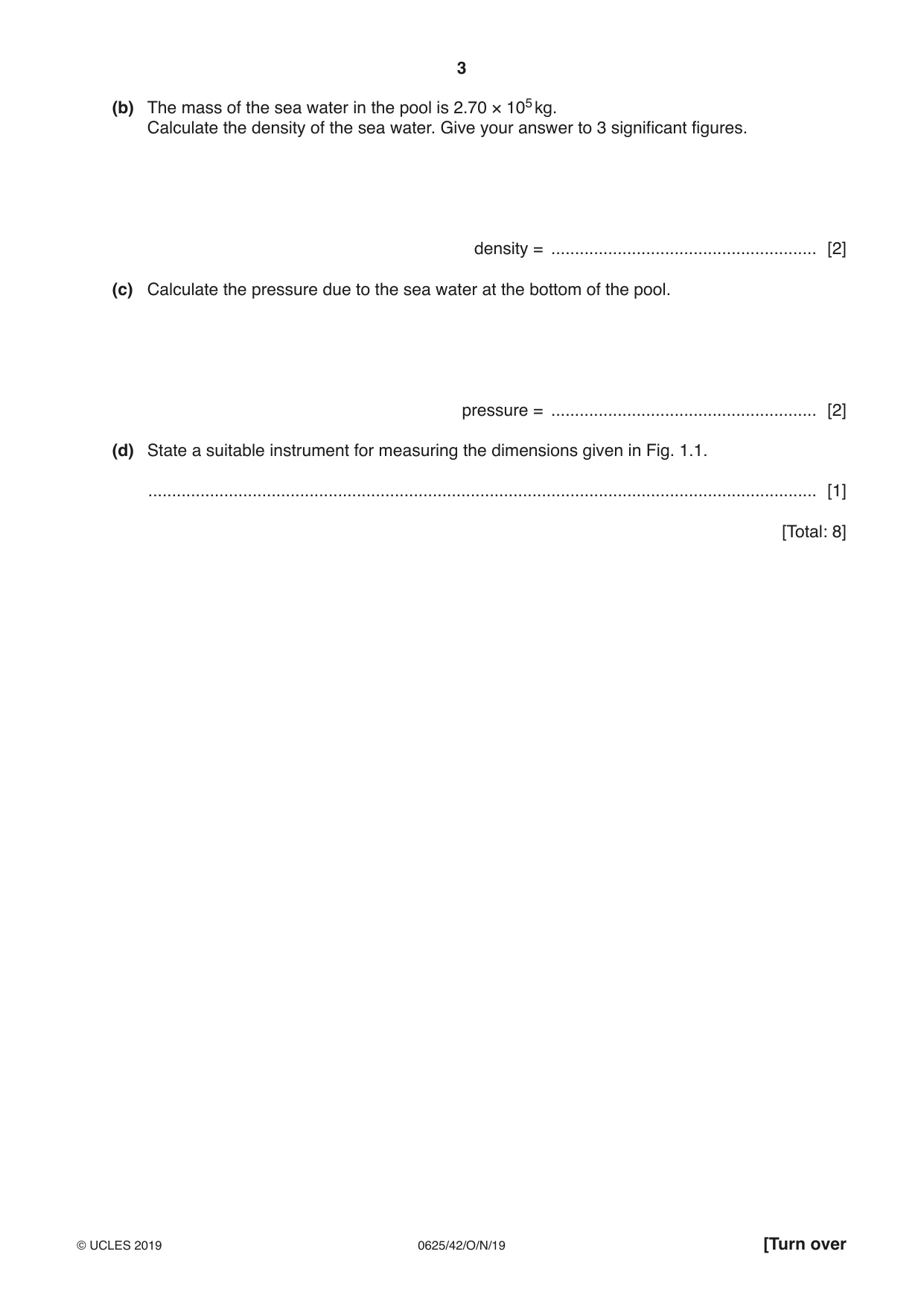 Cambridge IGCSE Physics 0625 2019 Oct/Nov Paper 4 · Variant 2 question paper, page 3 of 16