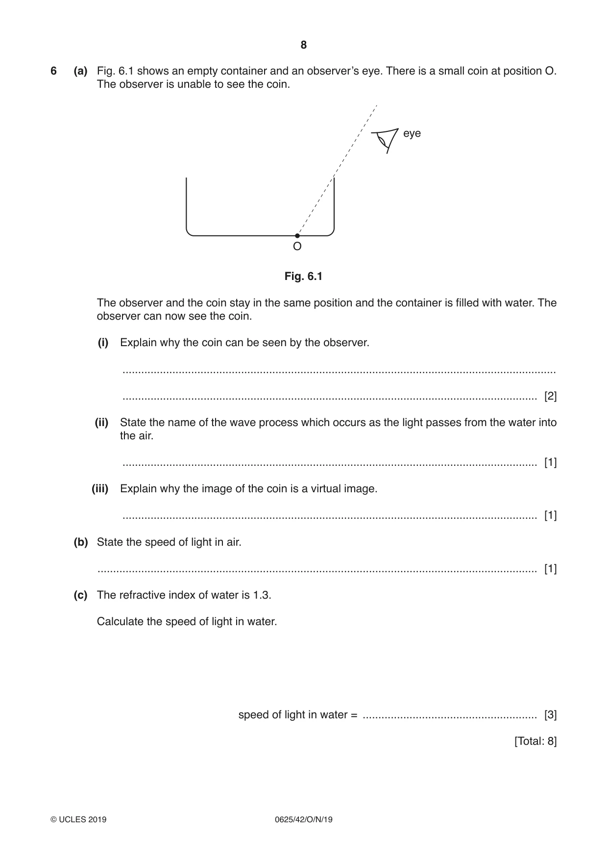 Cambridge IGCSE Physics 0625 2019 Oct/Nov Paper 4 · Variant 2 question paper, page 8 of 16