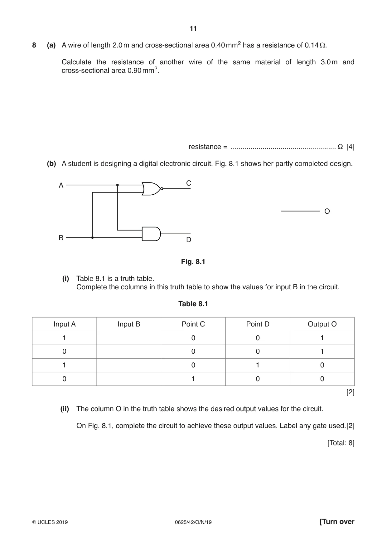 Cambridge IGCSE Physics 0625 2019 Oct/Nov Paper 4 · Variant 2 question paper, page 11 of 16