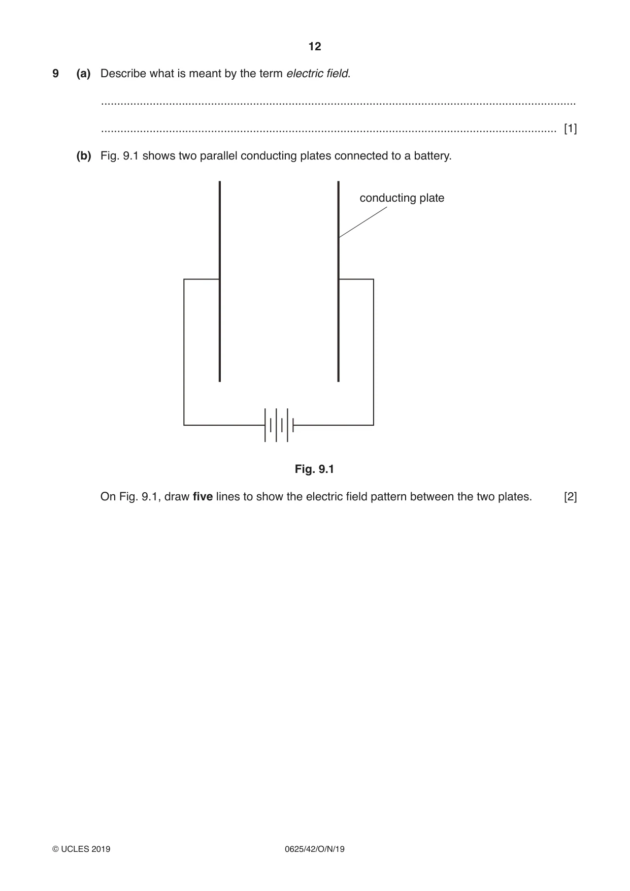 Cambridge IGCSE Physics 0625 2019 Oct/Nov Paper 4 · Variant 2 question paper, page 12 of 16