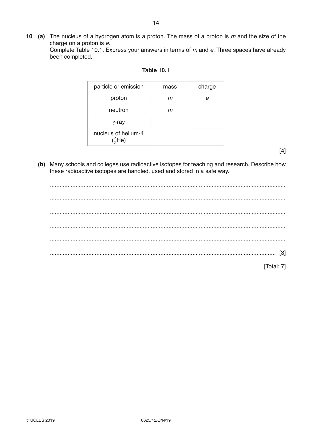 Cambridge IGCSE Physics 0625 2019 Oct/Nov Paper 4 · Variant 2 question paper, page 14 of 16