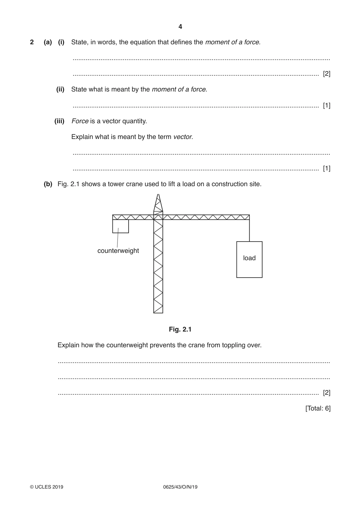 Cambridge IGCSE Physics 0625 2019 Oct/Nov Paper 4 · Variant 3 question paper, page 4 of 16