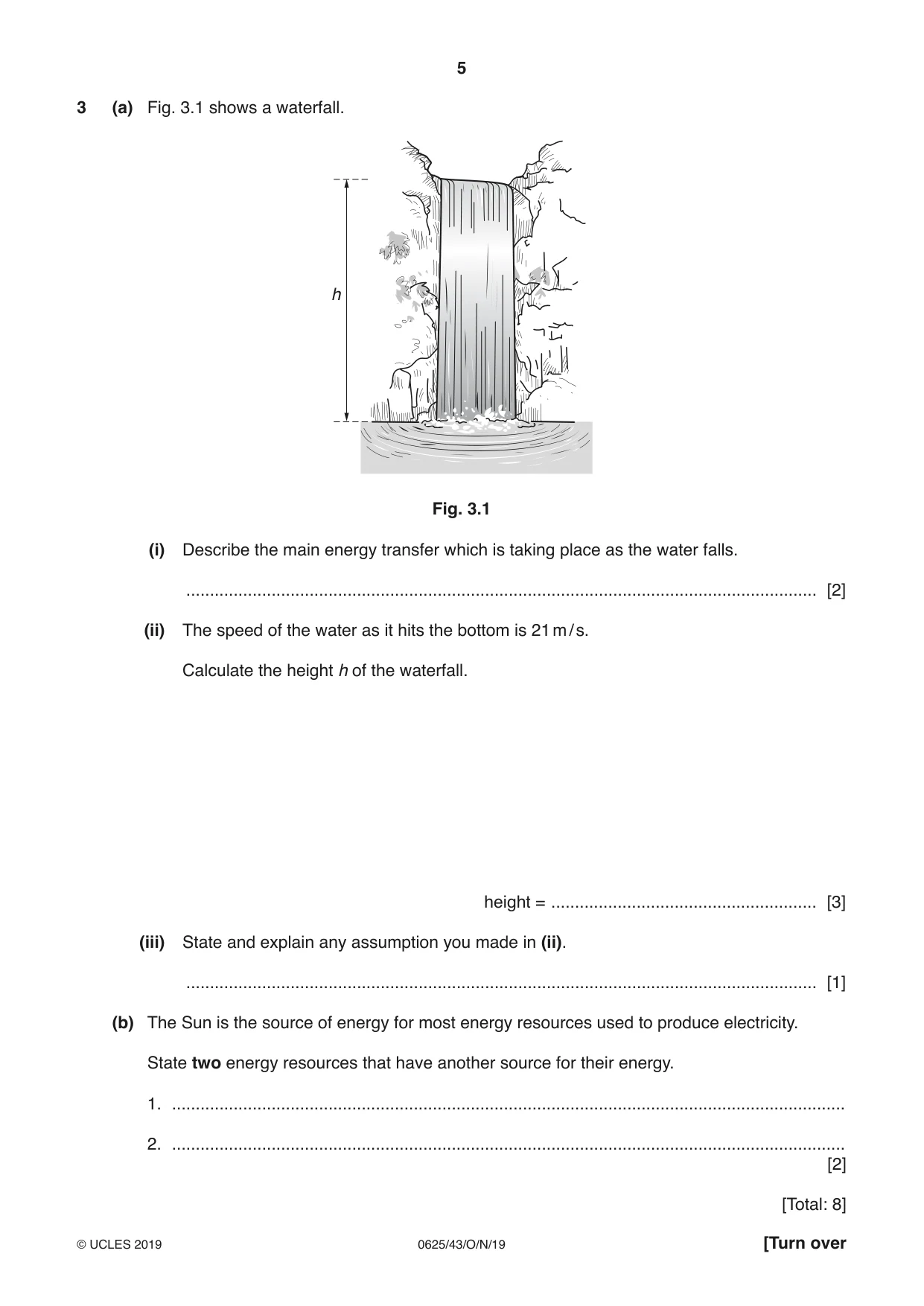 Cambridge IGCSE Physics 0625 2019 Oct/Nov Paper 4 · Variant 3 question paper, page 5 of 16
