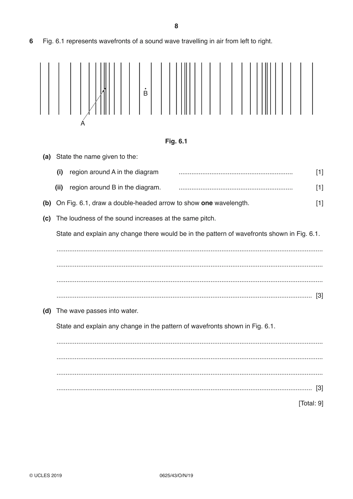 Cambridge IGCSE Physics 0625 2019 Oct/Nov Paper 4 · Variant 3 question paper, page 8 of 16