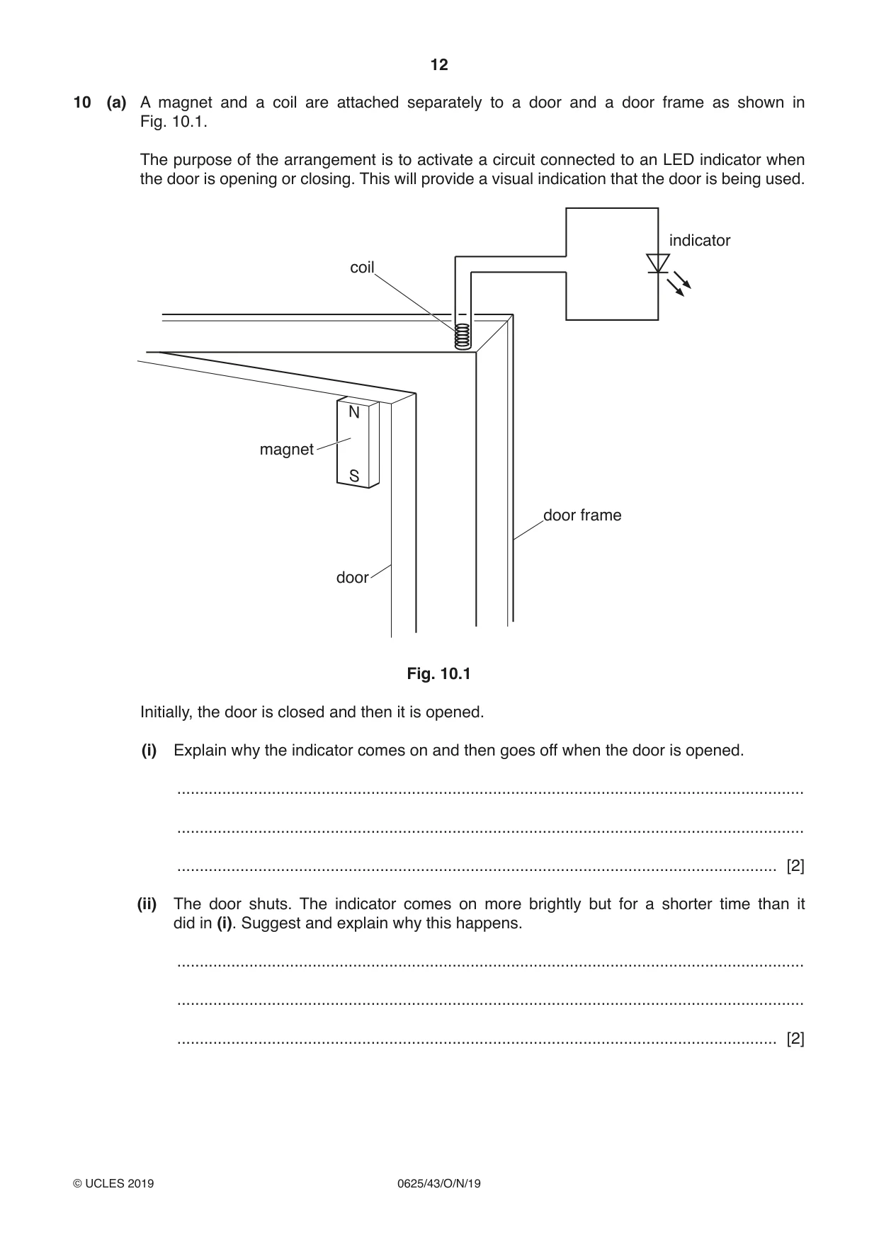 Cambridge IGCSE Physics 0625 2019 Oct/Nov Paper 4 · Variant 3 question paper, page 12 of 16