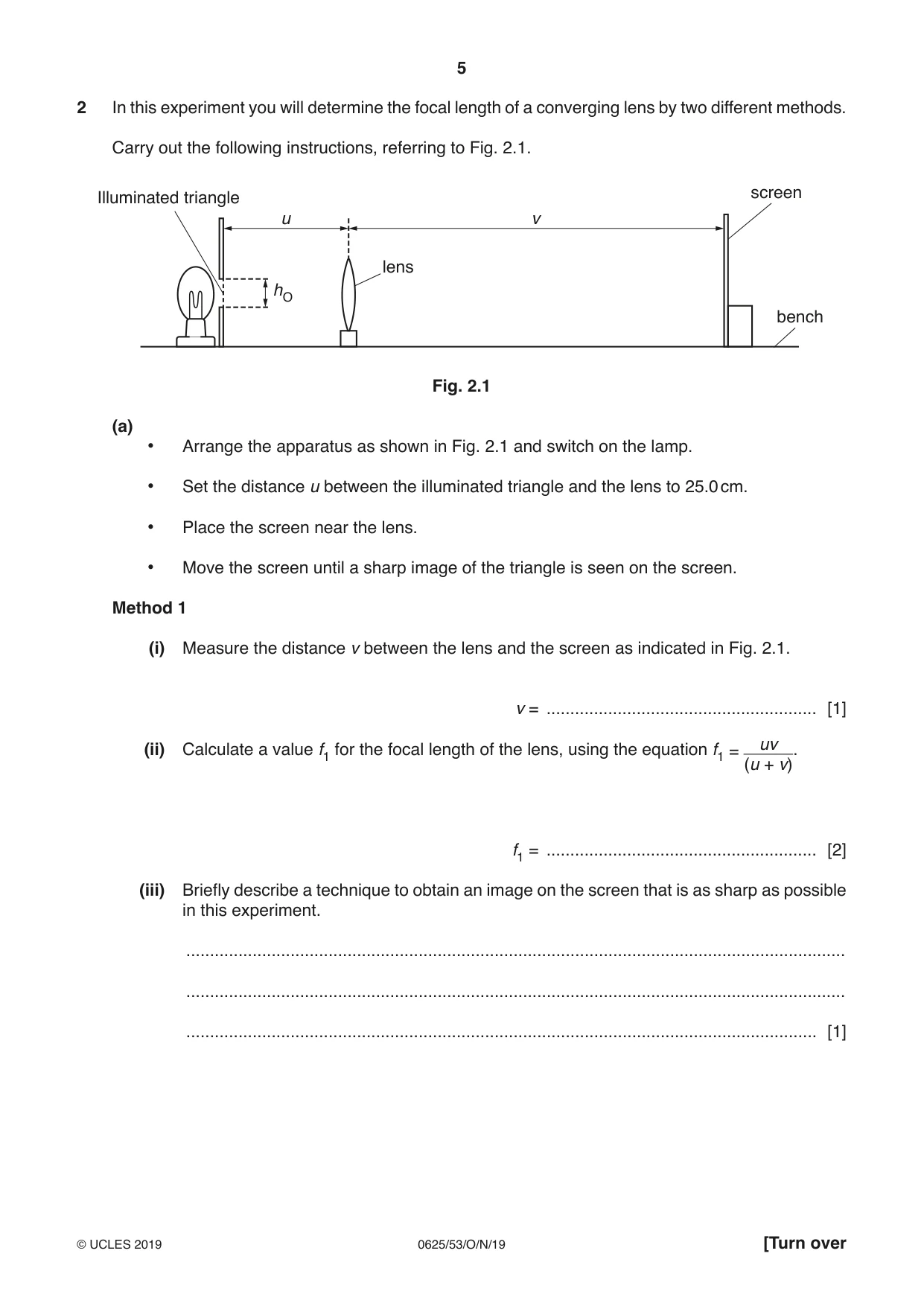 Cambridge IGCSE Physics 0625 2019 Oct/Nov Paper 5 · Variant 3 question paper, page 5 of 12