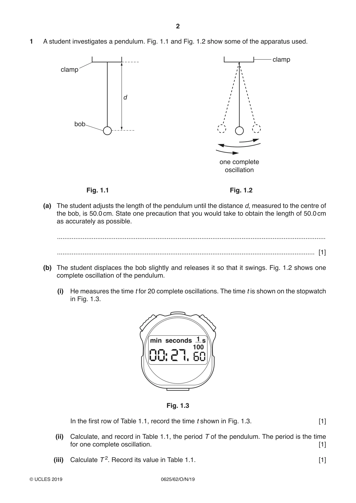 Cambridge IGCSE Physics 0625 2019 Oct/Nov Paper 6 · Variant 2 question paper, page 2 of 12