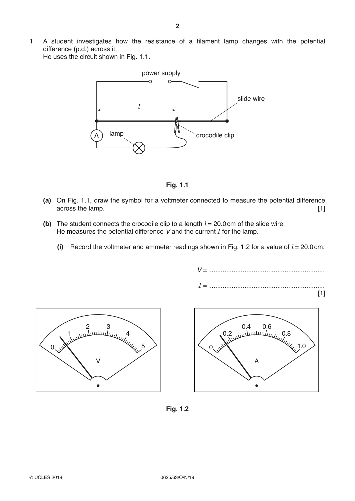 Cambridge IGCSE Physics 0625 2019 Oct/Nov Paper 6 · Variant 3 question paper, page 2 of 16