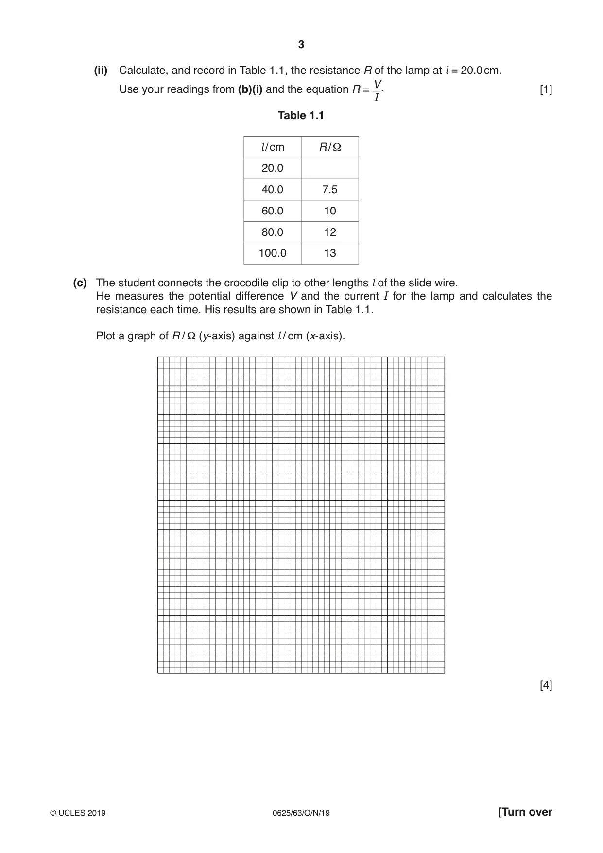 Cambridge IGCSE Physics 0625 2019 Oct/Nov Paper 6 · Variant 3 question paper, page 3 of 16