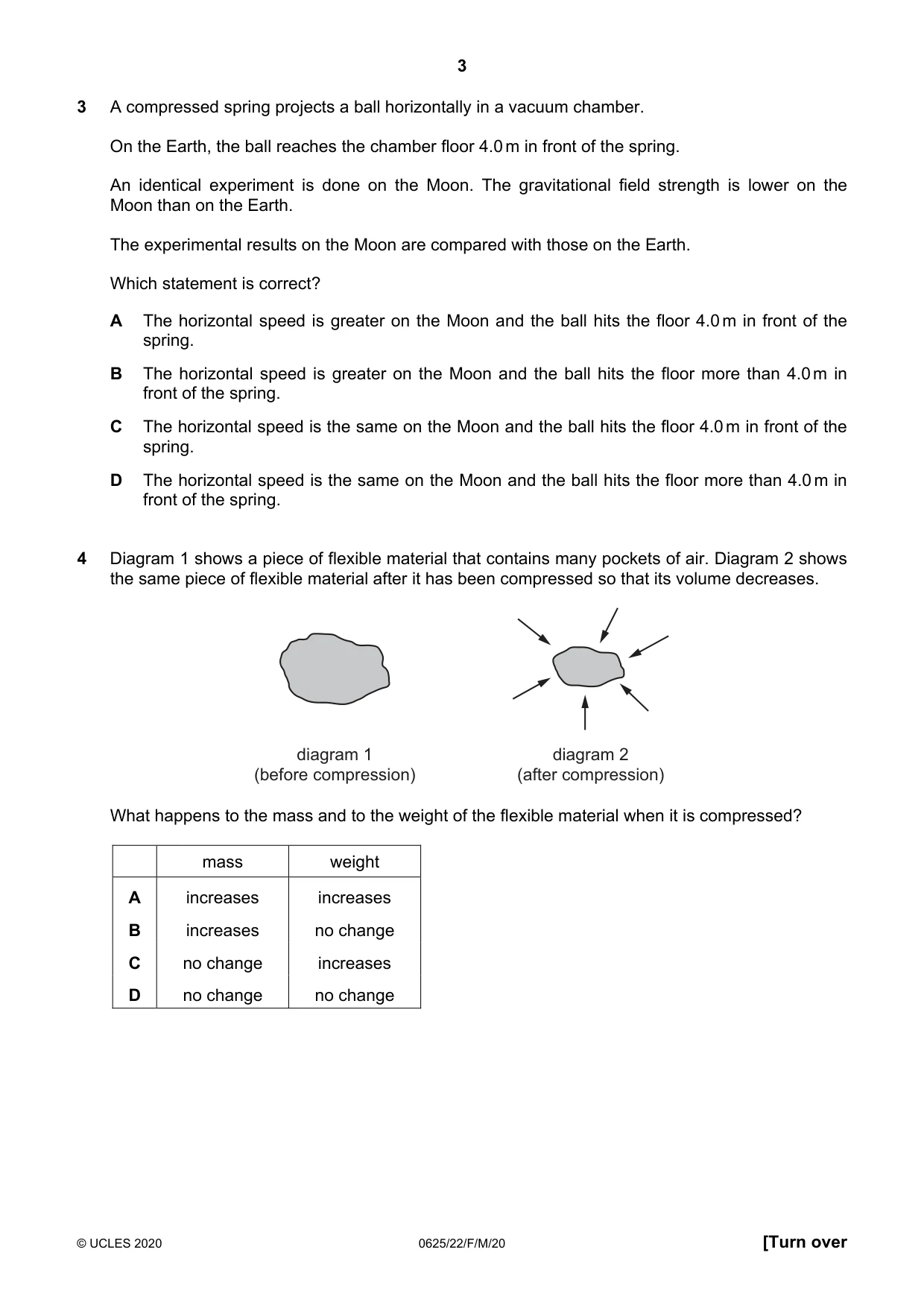 Cambridge IGCSE Physics 0625 2020 Feb/March Paper 2 · Variant 2 question paper, page 3 of 20