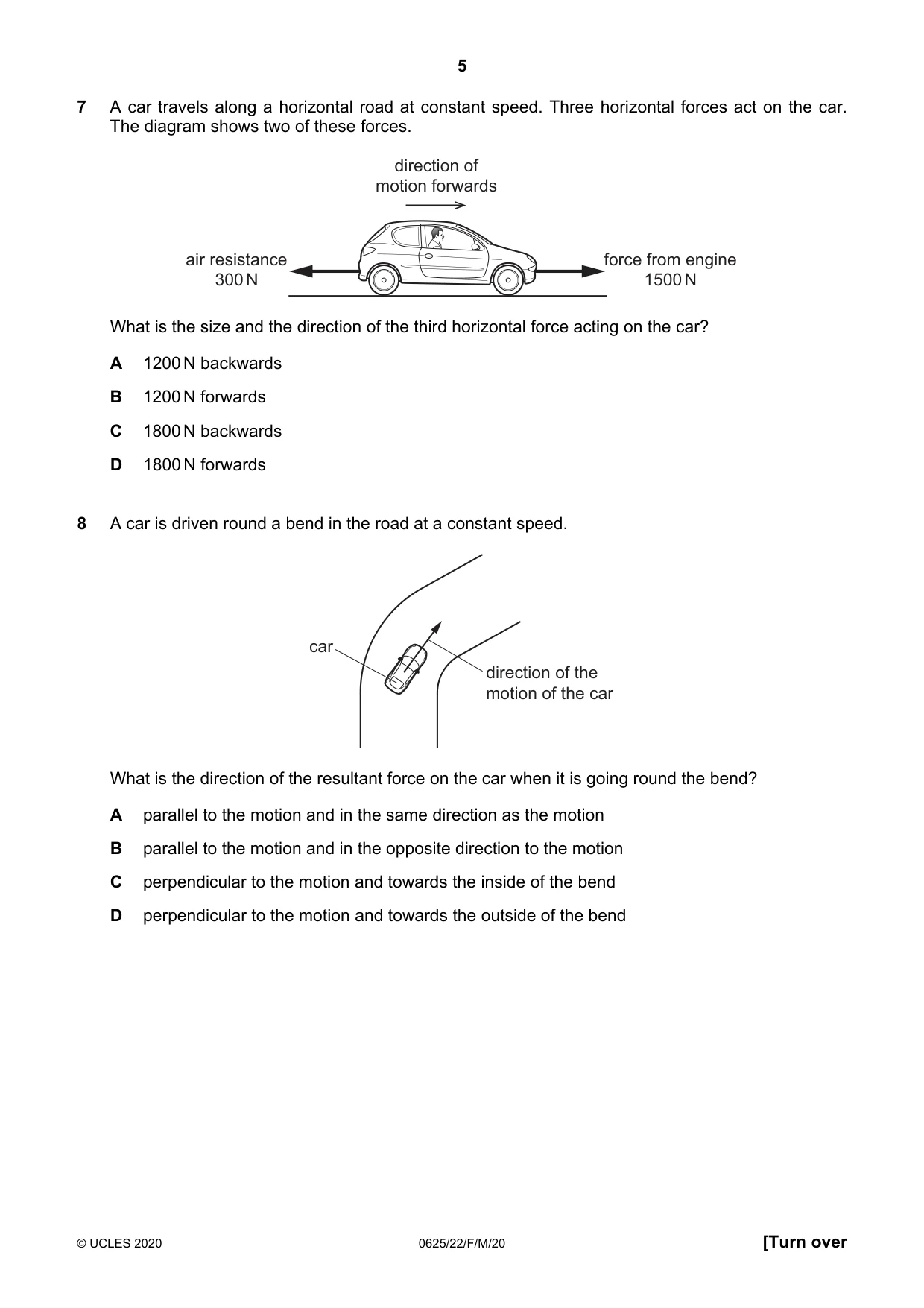 Cambridge IGCSE Physics 0625 2020 Feb/March Paper 2 · Variant 2 question paper, page 5 of 20