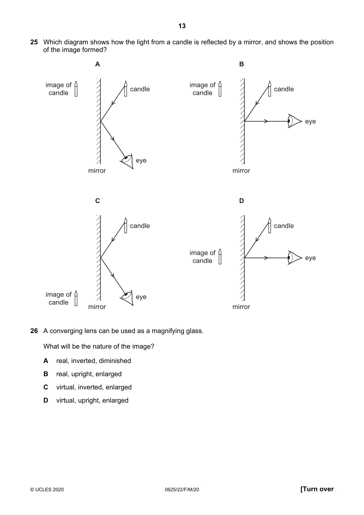Cambridge IGCSE Physics 0625 2020 Feb/March Paper 2 · Variant 2 question paper, page 13 of 20