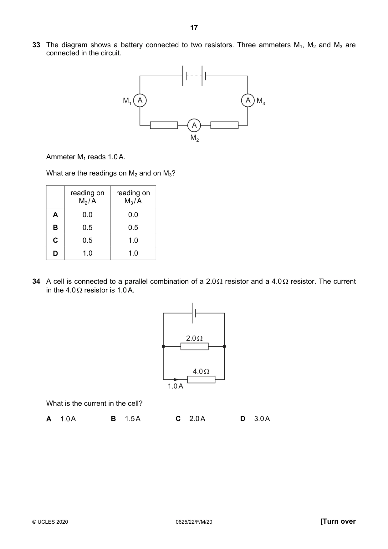 Cambridge IGCSE Physics 0625 2020 Feb/March Paper 2 · Variant 2 question paper, page 17 of 20