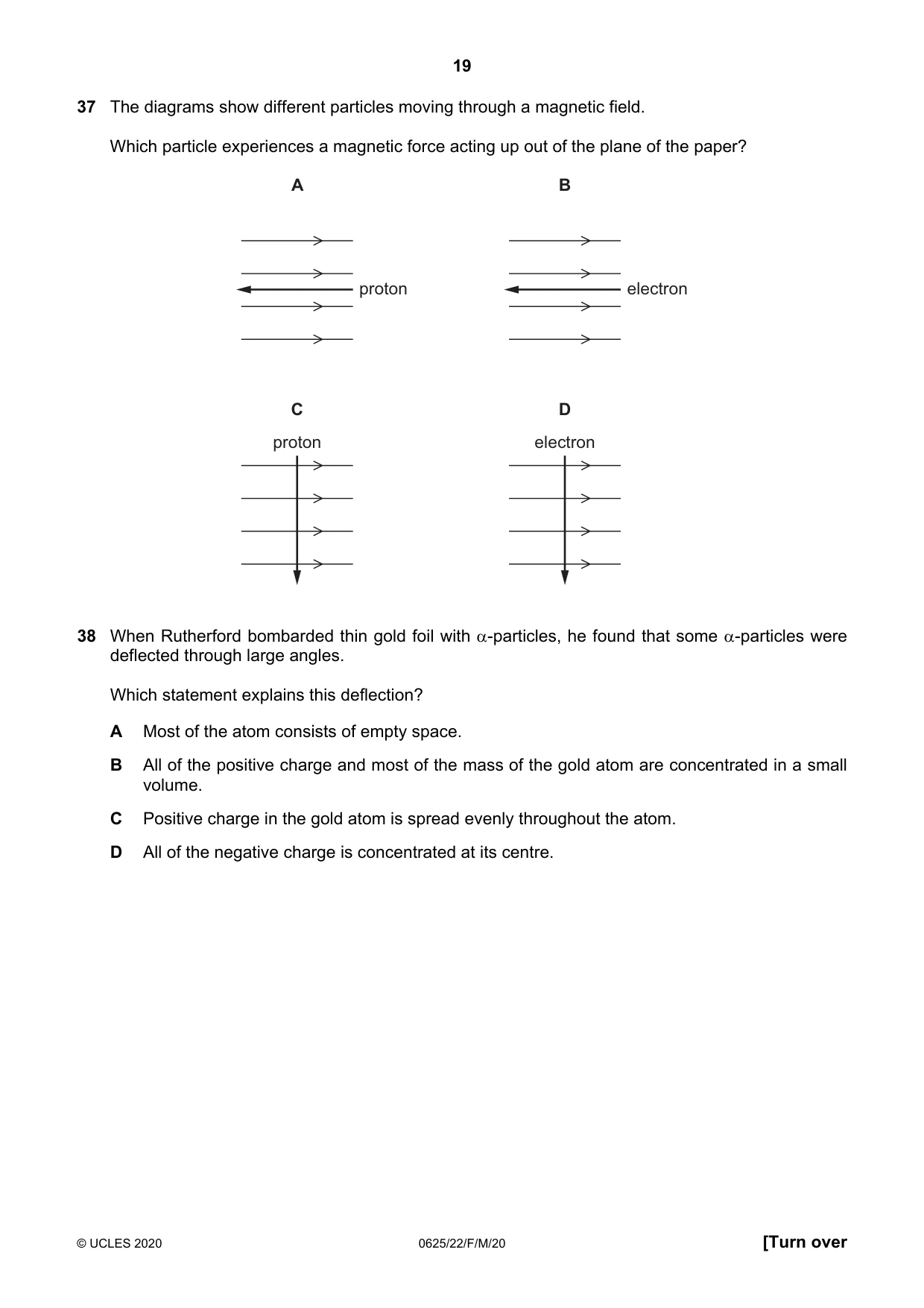 Cambridge IGCSE Physics 0625 2020 Feb/March Paper 2 · Variant 2 question paper, page 19 of 20