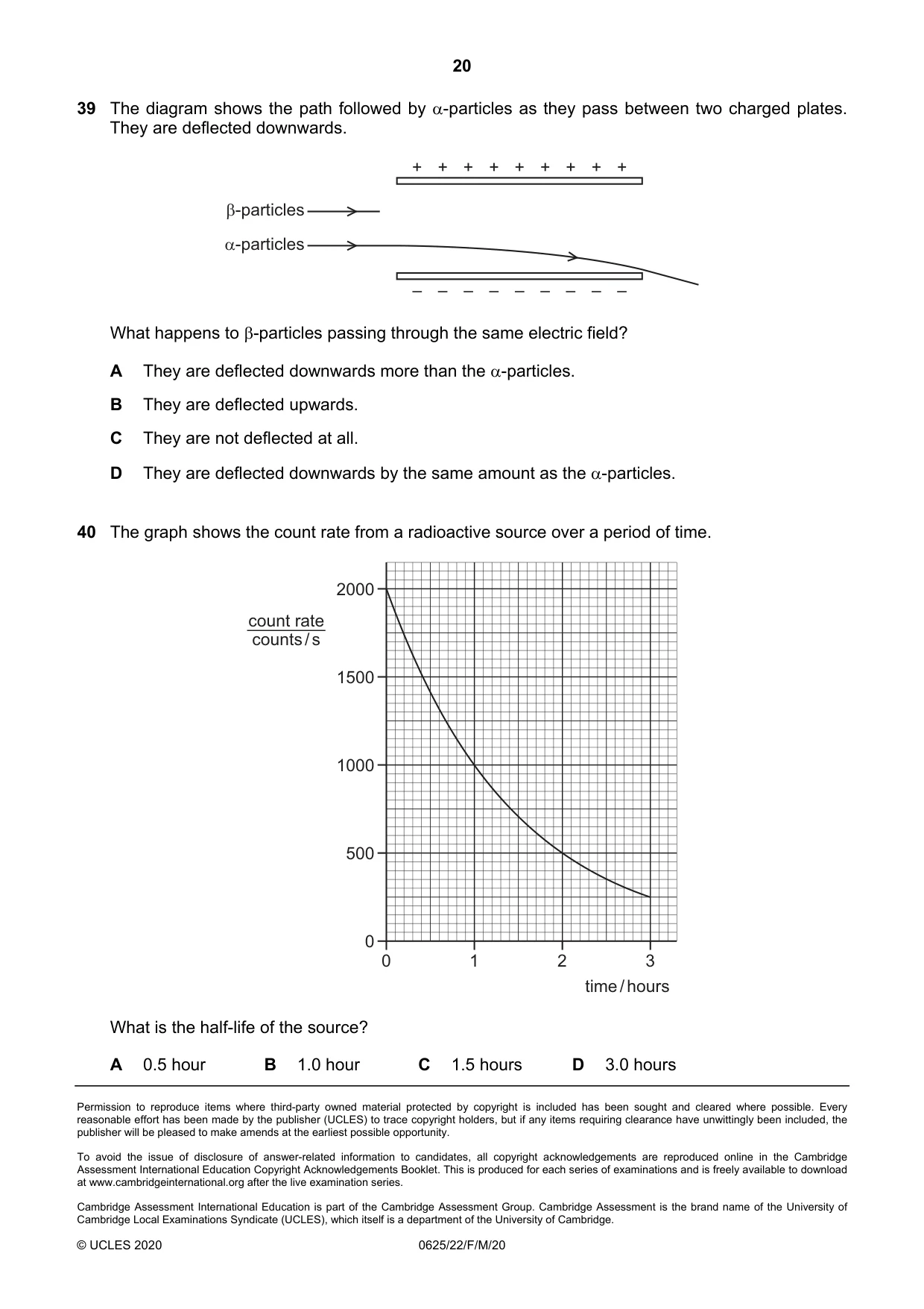 Cambridge IGCSE Physics 0625 2020 Feb/March Paper 2 · Variant 2 question paper, page 20 of 20