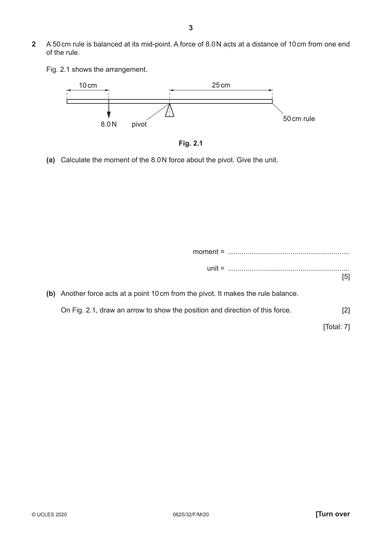 Cambridge IGCSE Physics 0625 2020 Feb/March Paper 3 · Variant 2 question paper, page 3 of 16