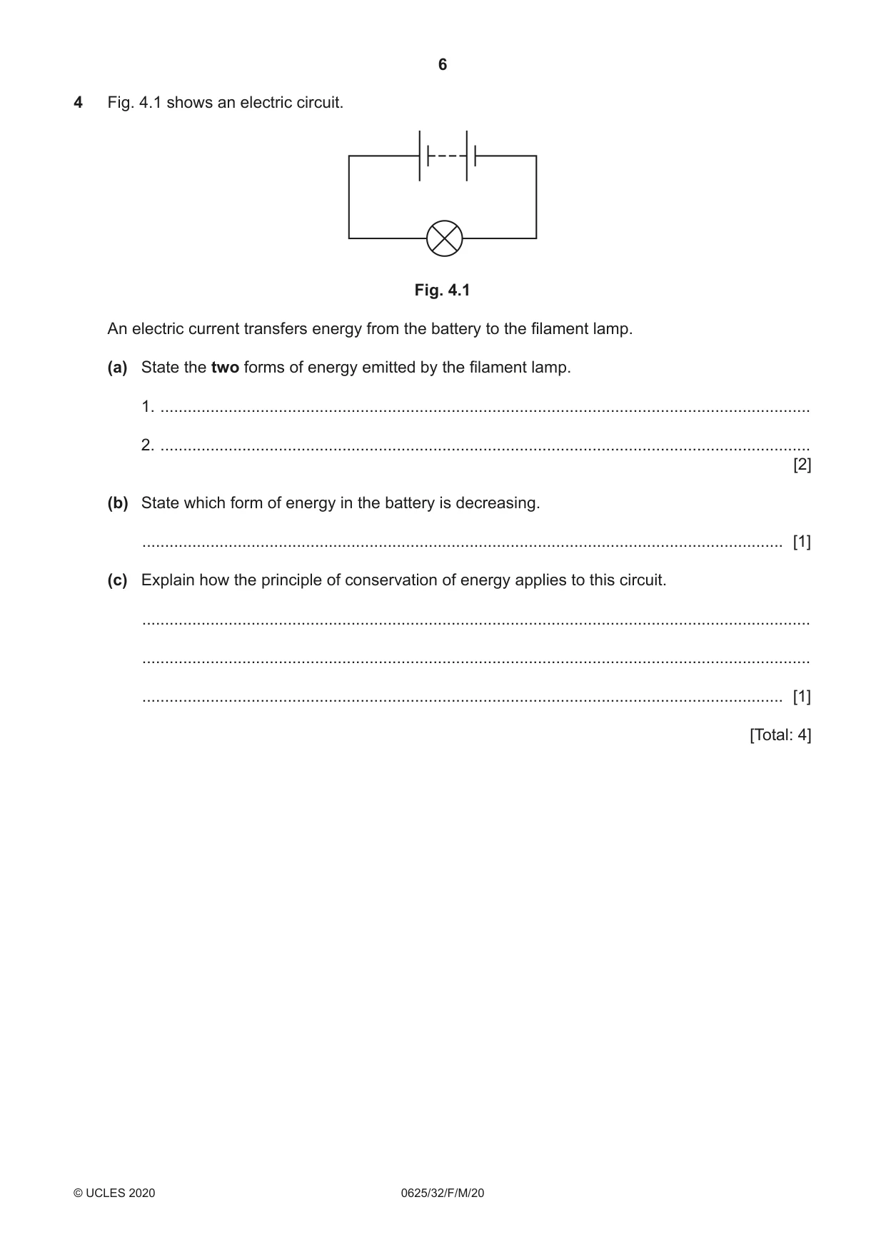 Cambridge IGCSE Physics 0625 2020 Feb/March Paper 3 · Variant 2 question paper, page 6 of 16