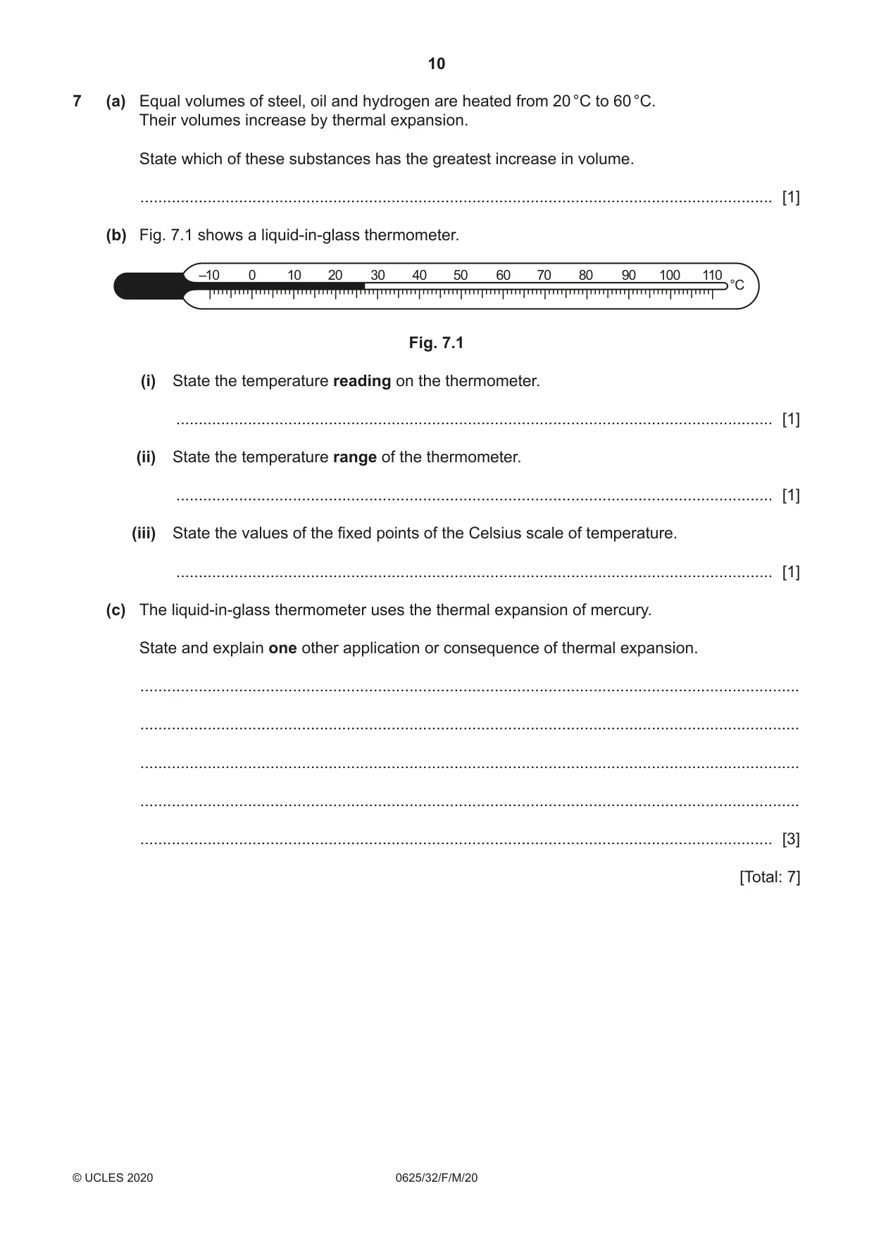 Cambridge IGCSE Physics 0625 2020 Feb/March Paper 3 · Variant 2 question paper, page 10 of 16