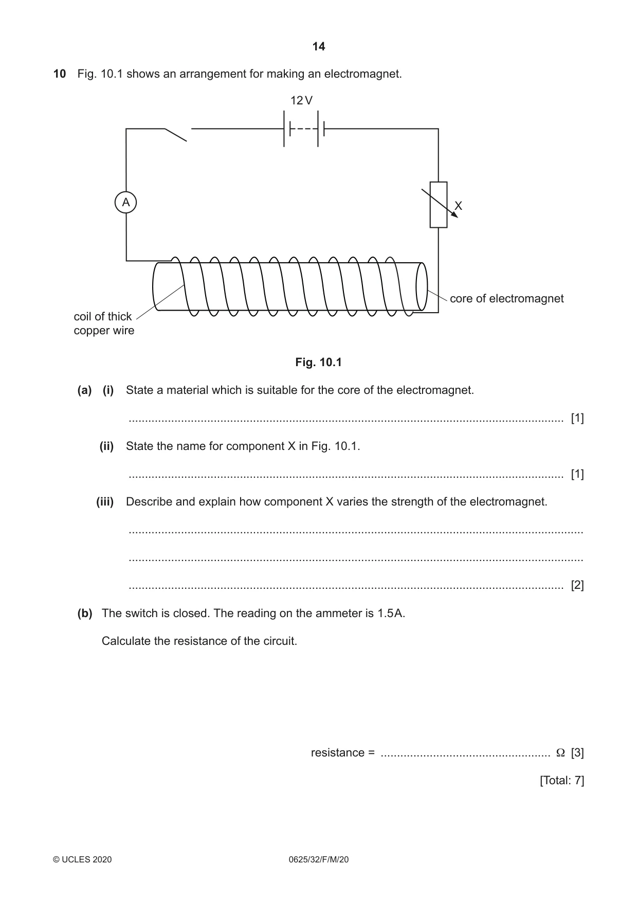 Cambridge IGCSE Physics 0625 2020 Feb/March Paper 3 · Variant 2 question paper, page 14 of 16