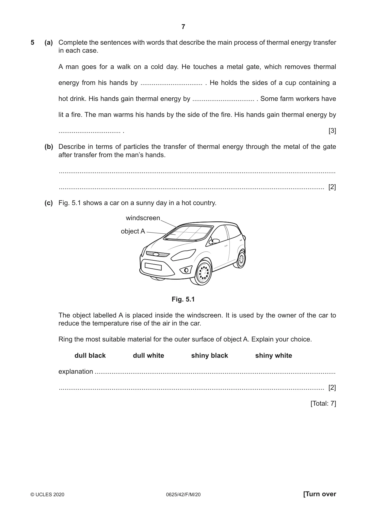 Cambridge IGCSE Physics 0625 2020 Feb/March Paper 4 · Variant 2 question paper, page 7 of 16