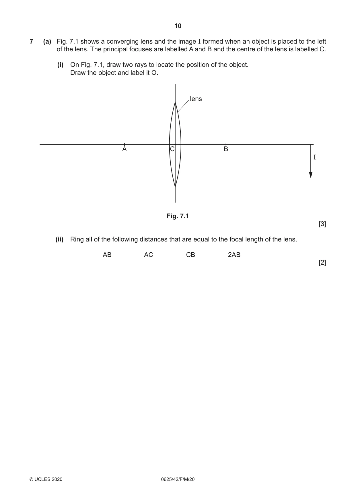 Cambridge IGCSE Physics 0625 2020 Feb/March Paper 4 · Variant 2 question paper, page 10 of 16