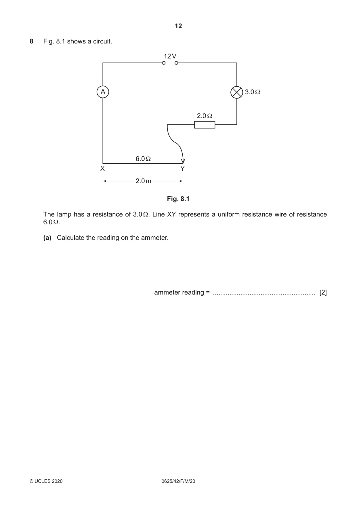 Cambridge IGCSE Physics 0625 2020 Feb/March Paper 4 · Variant 2 question paper, page 12 of 16