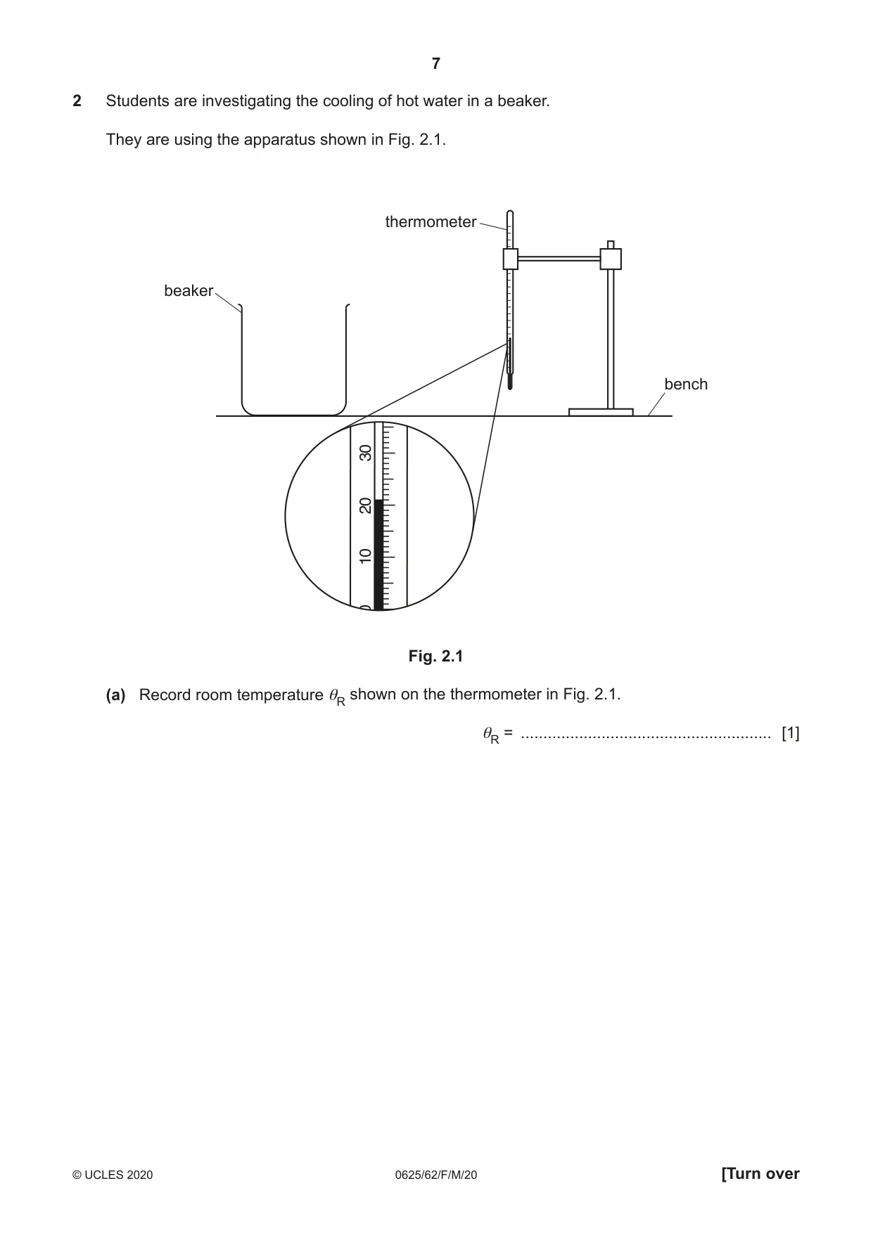 Cambridge IGCSE Physics 0625 2020 Feb/March Paper 6 · Variant 2 question paper, page 7 of 16