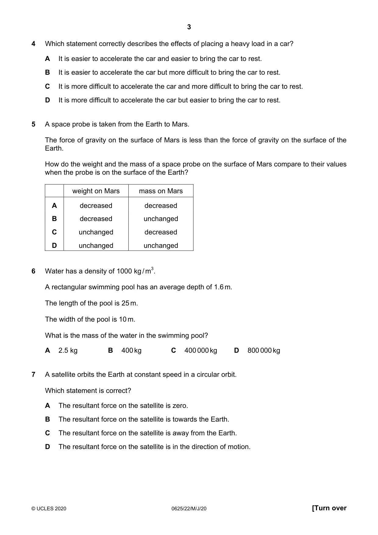 Cambridge IGCSE Physics 0625 2020 May/June Paper 2 · Variant 2 question paper, page 3 of 16