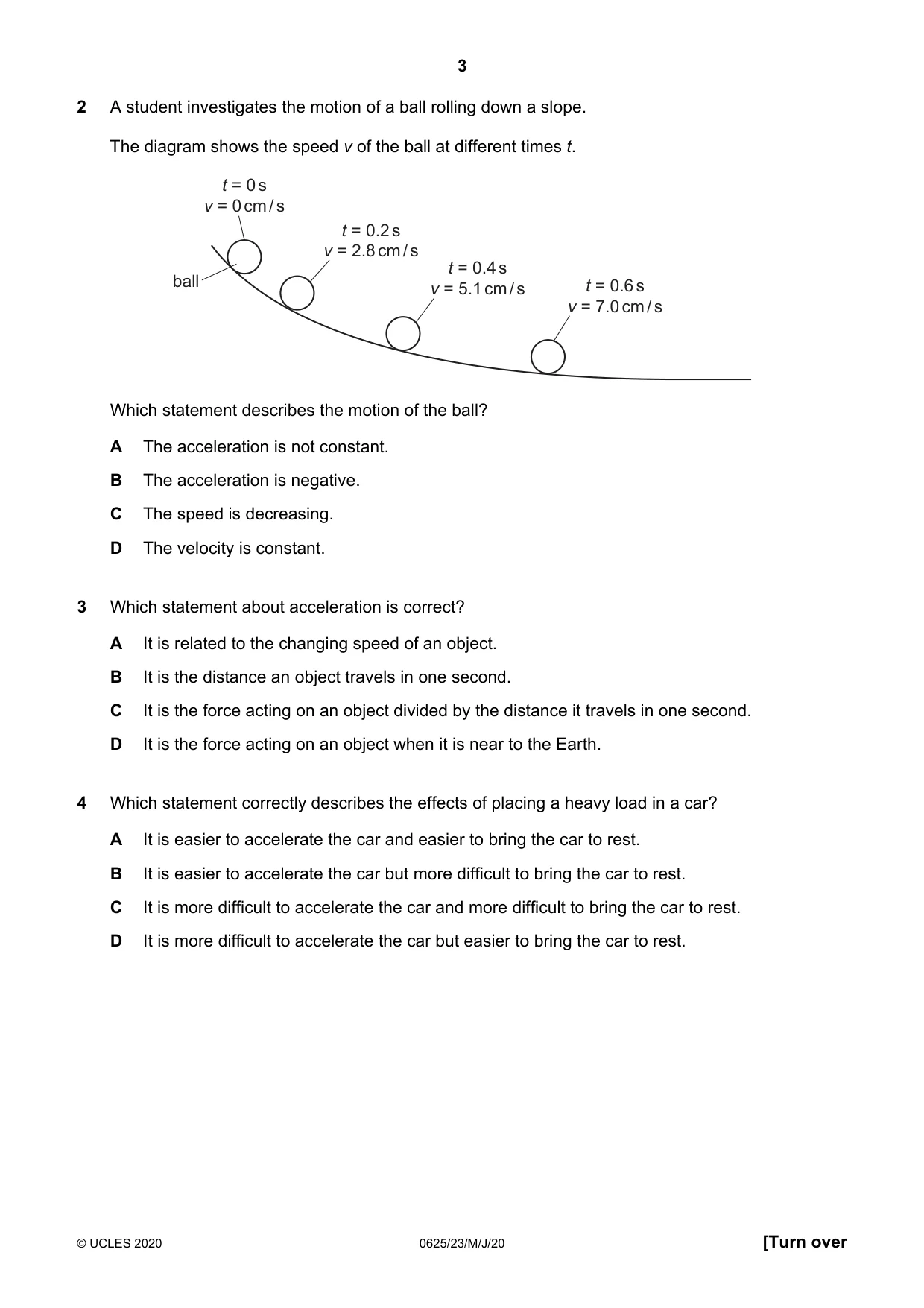 Cambridge IGCSE Physics 0625 2020 May/June Paper 2 · Variant 3 question paper, page 3 of 20