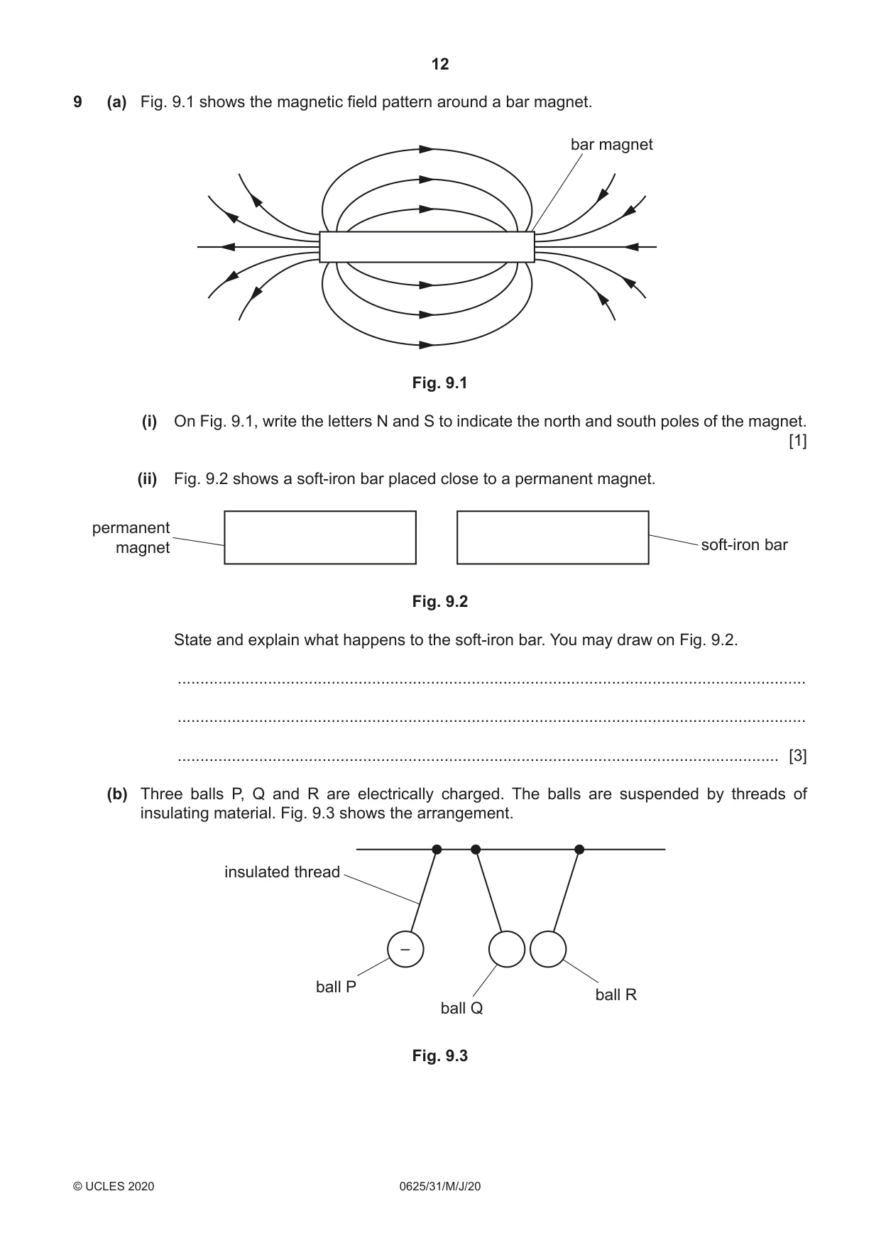 Cambridge IGCSE Physics 0625 2020 May/June Paper 3 · Variant 1 question paper, page 12 of 16
