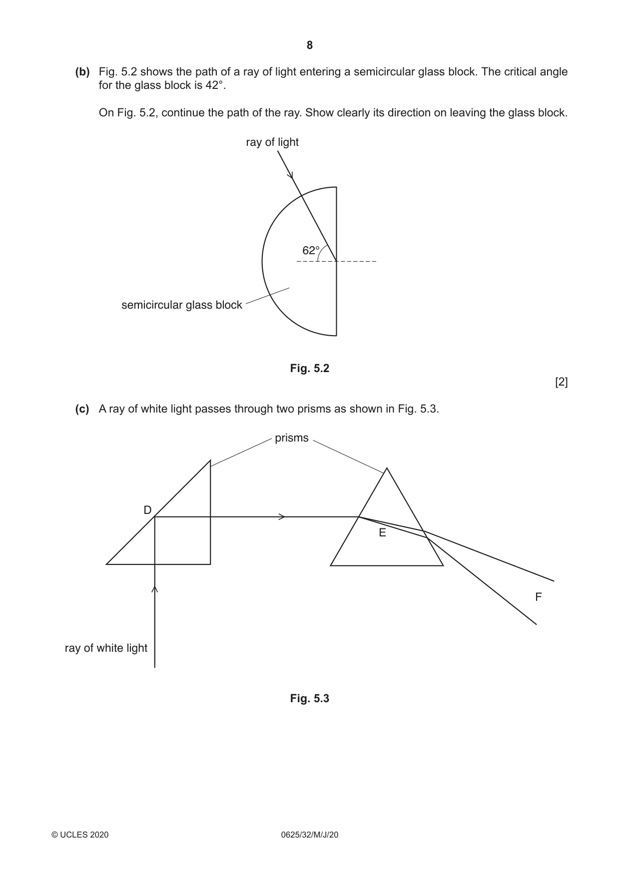 Cambridge IGCSE Physics 0625 2020 May/June Paper 3 · Variant 2 question paper, page 8 of 16