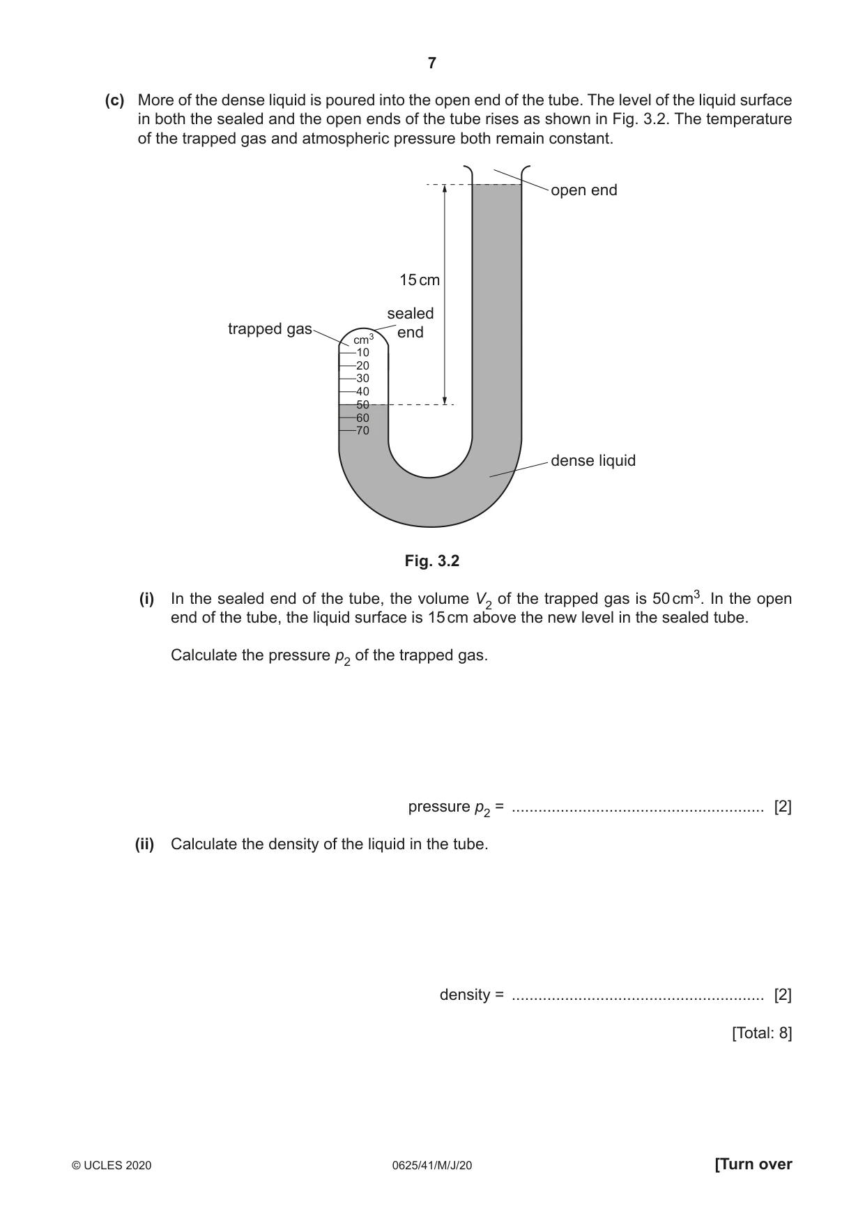 Cambridge IGCSE Physics 0625 2020 May/June Paper 4 · Variant 1 question paper, page 7 of 16