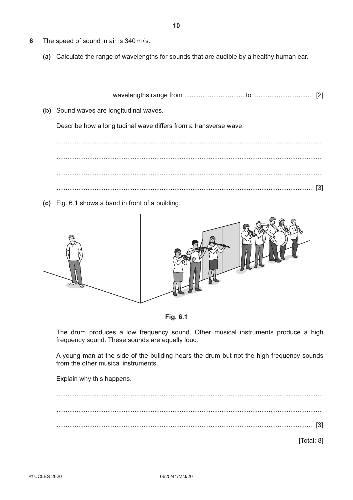 Cambridge IGCSE Physics 0625 2020 May/June Paper 4 · Variant 1 question paper, page 10 of 16