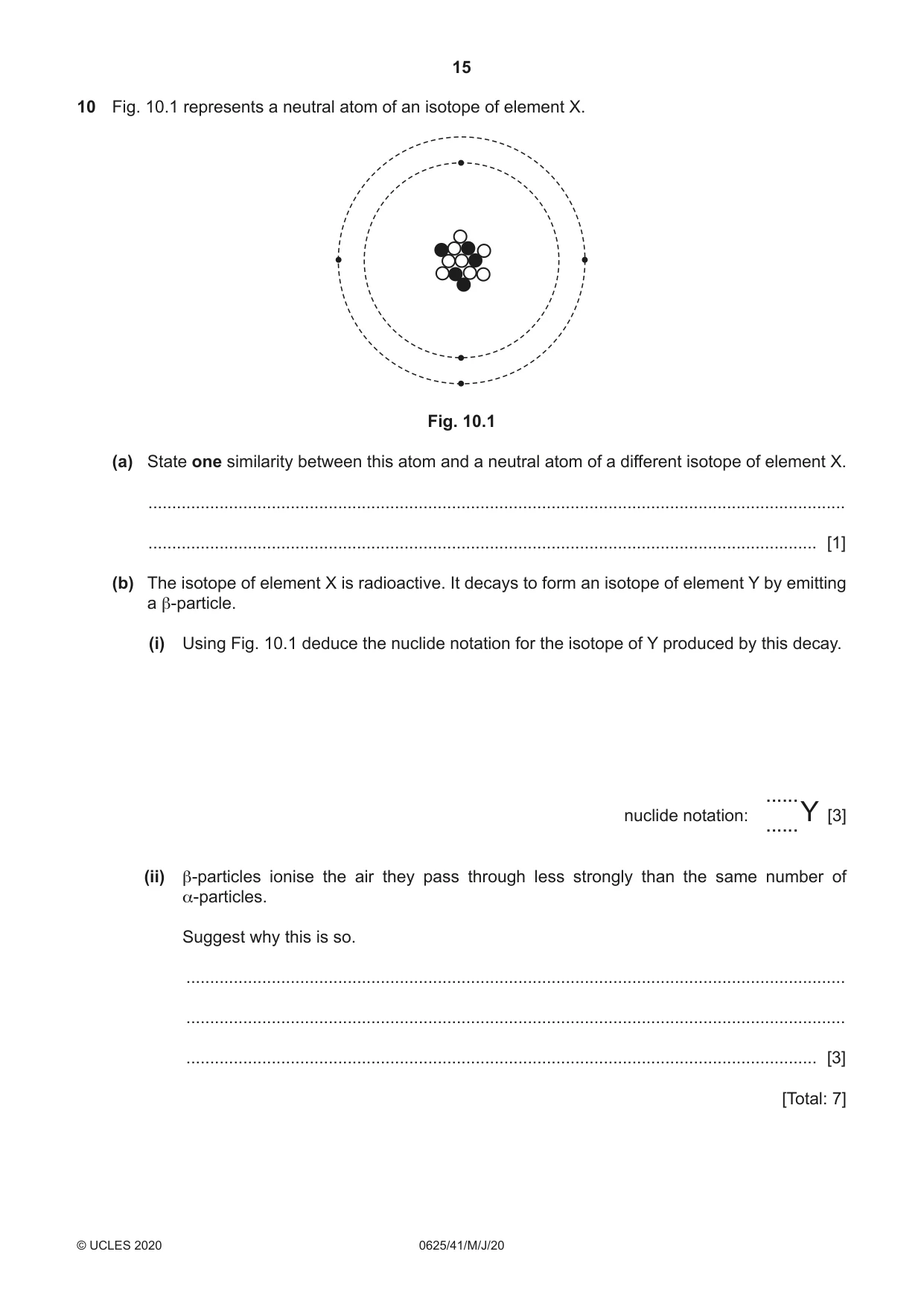 Cambridge IGCSE Physics 0625 2020 May/June Paper 4 · Variant 1 question paper, page 15 of 16