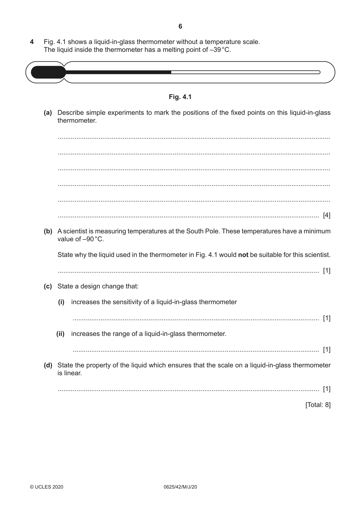 Cambridge IGCSE Physics 0625 2020 May/June Paper 4 · Variant 2 question paper, page 6 of 12