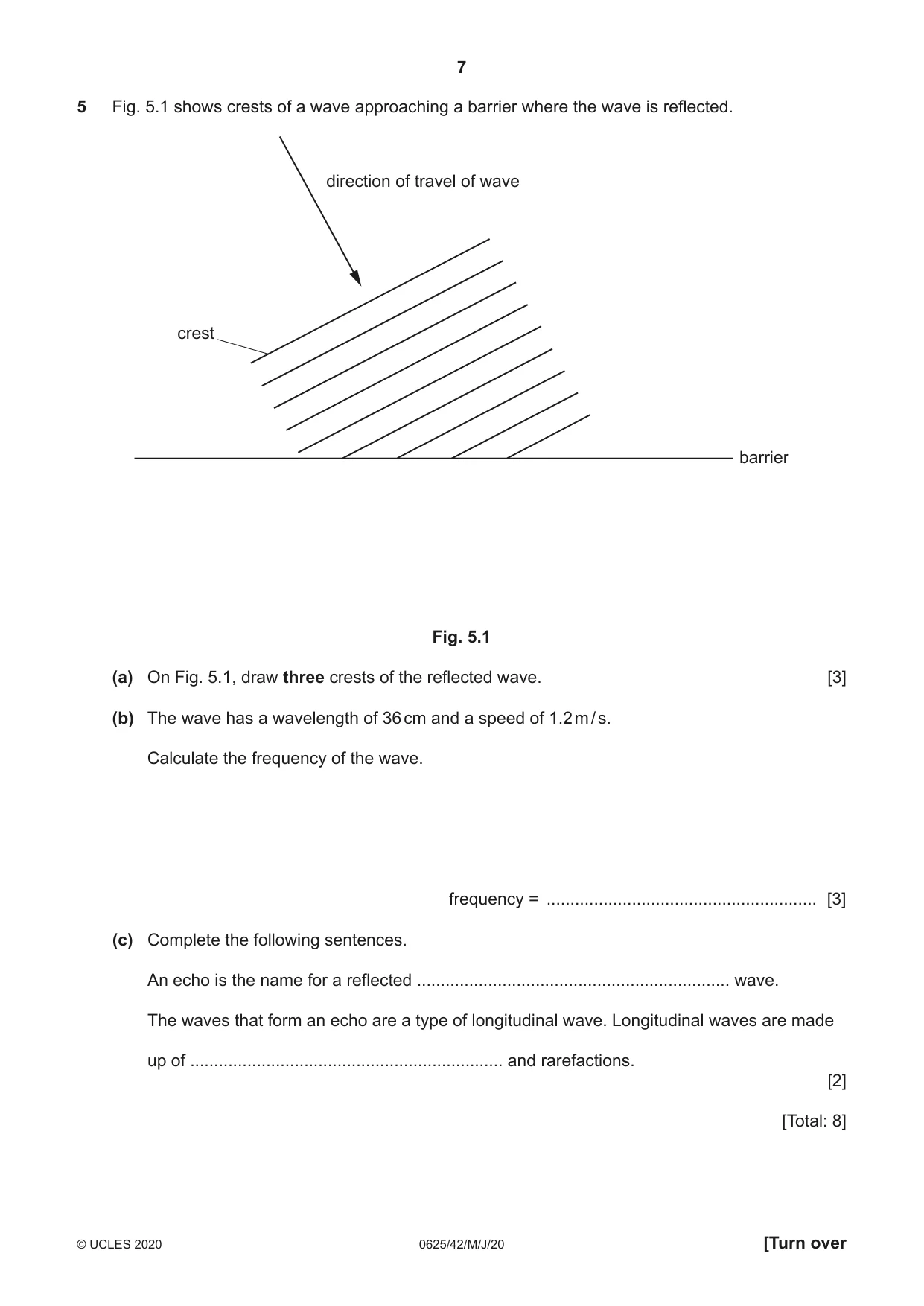 Cambridge IGCSE Physics 0625 2020 May/June Paper 4 · Variant 2 question paper, page 7 of 12