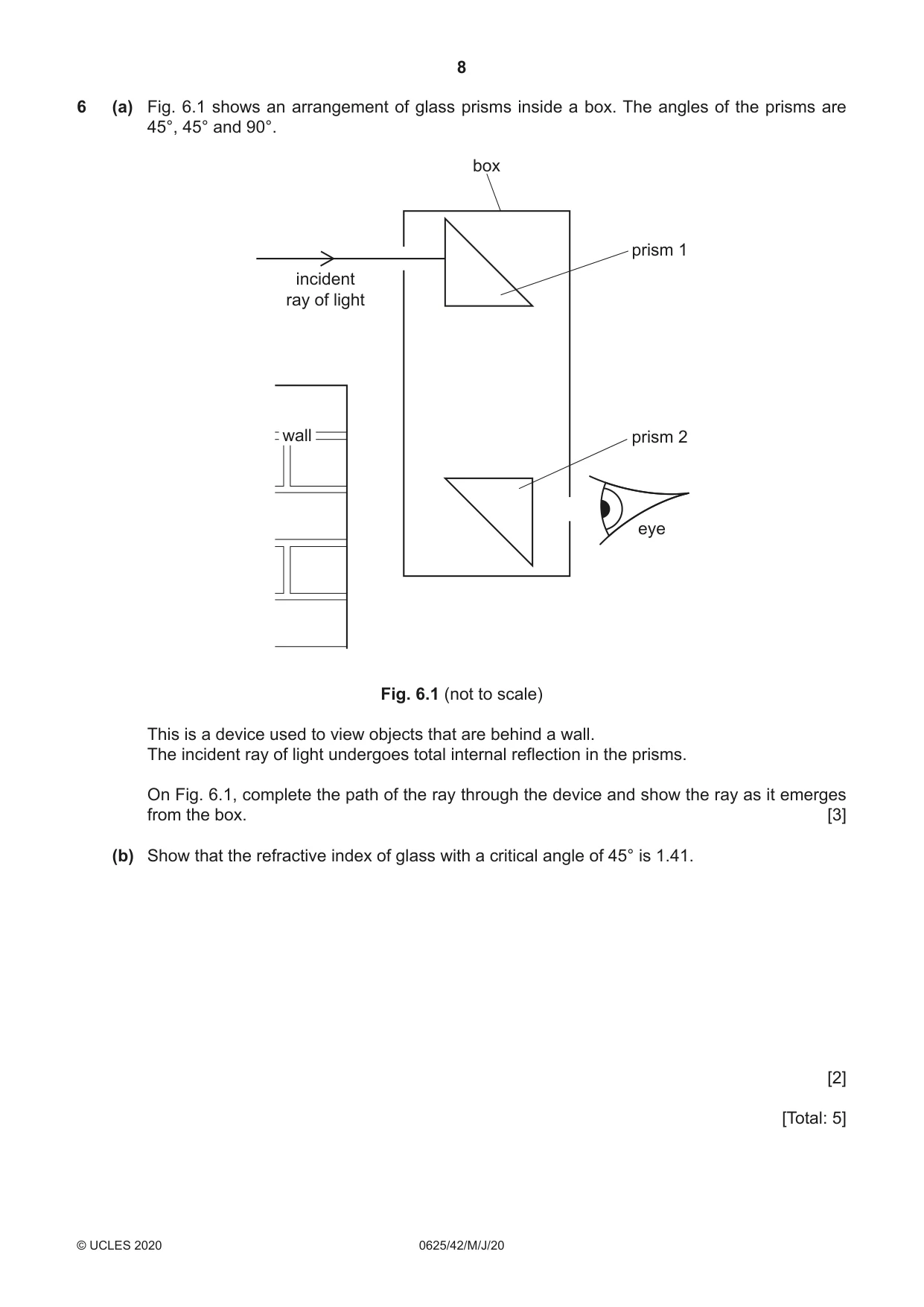 Cambridge IGCSE Physics 0625 2020 May/June Paper 4 · Variant 2 question paper, page 8 of 12