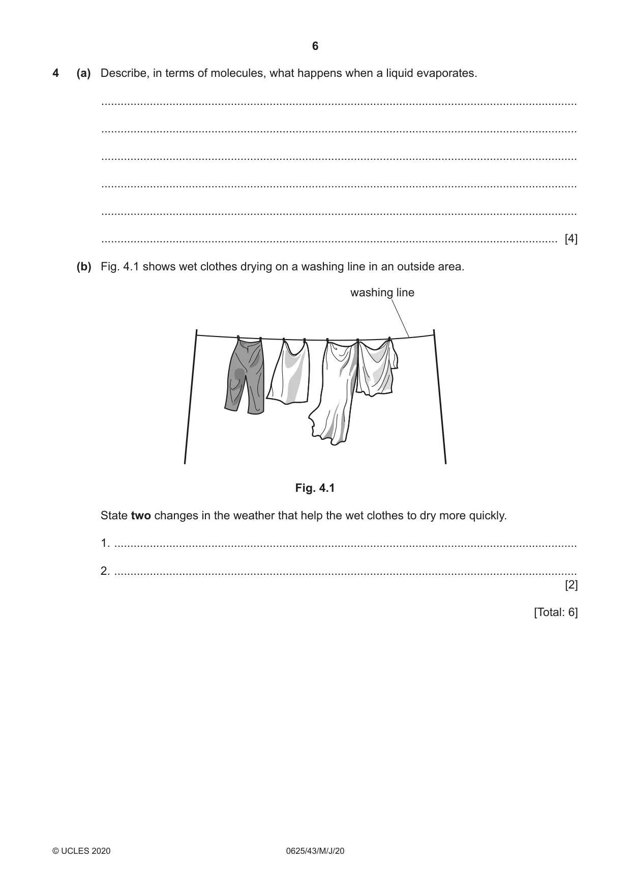 Cambridge IGCSE Physics 0625 2020 May/June Paper 4 · Variant 3 question paper, page 6 of 16