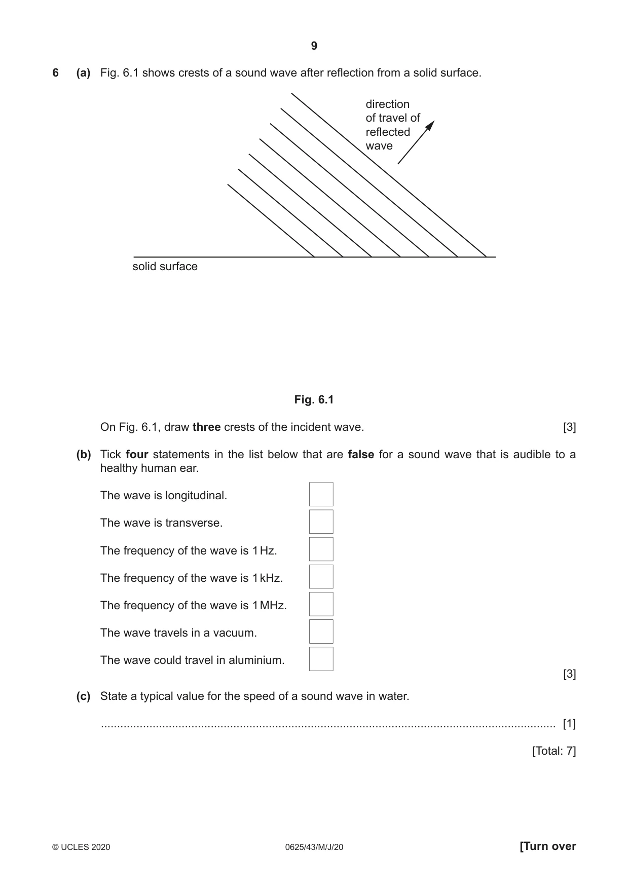 Cambridge IGCSE Physics 0625 2020 May/June Paper 4 · Variant 3 question paper, page 9 of 16