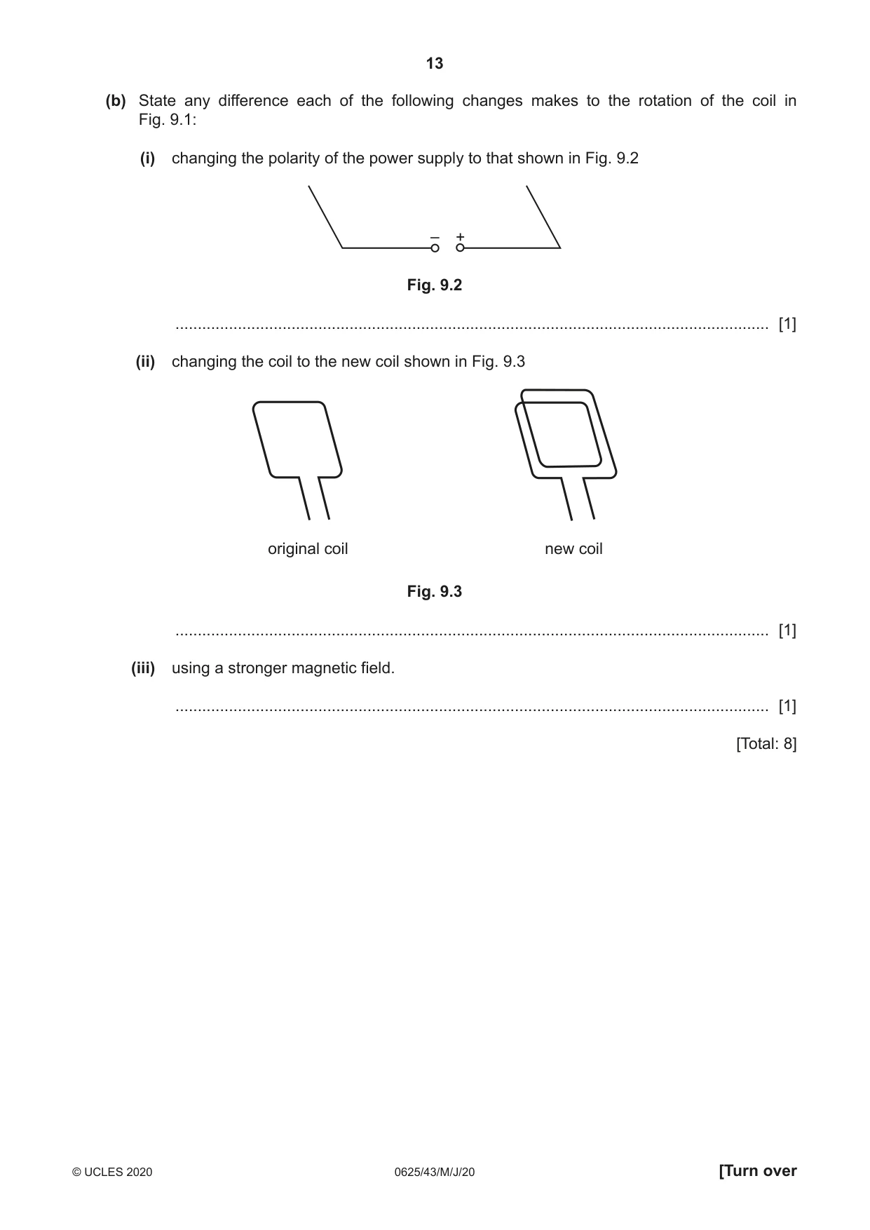 Cambridge IGCSE Physics 0625 2020 May/June Paper 4 · Variant 3 question paper, page 13 of 16