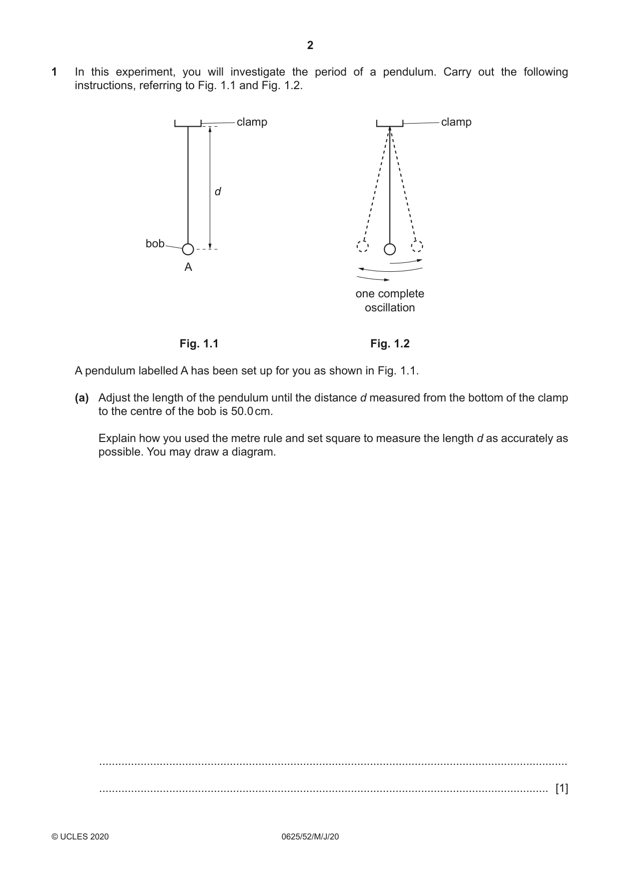 Cambridge IGCSE Physics 0625 2020 May/June Paper 5 · Variant 2 question paper, page 2 of 12