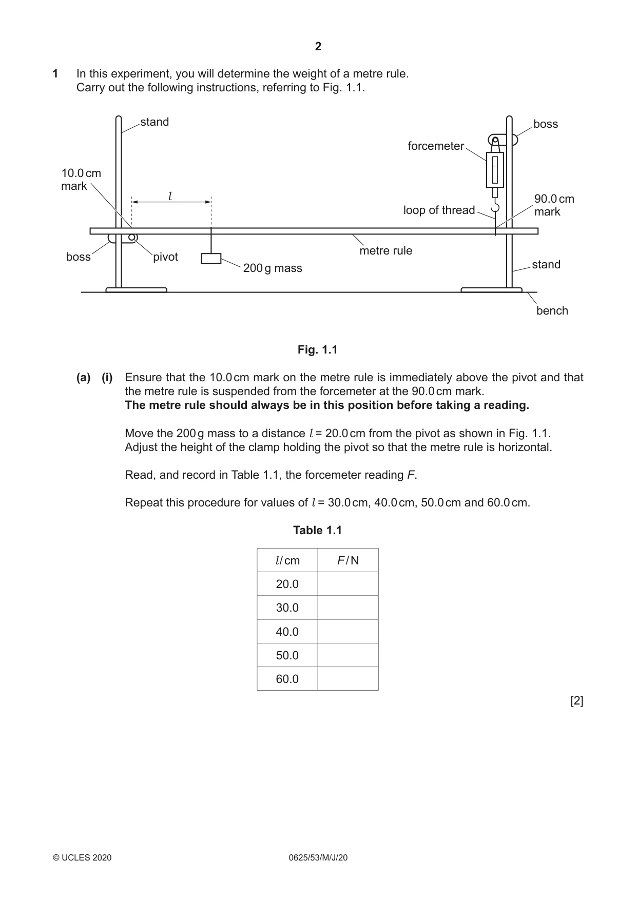 Cambridge IGCSE Physics 0625 2020 May/June Paper 5 · Variant 3 question paper, page 2 of 12