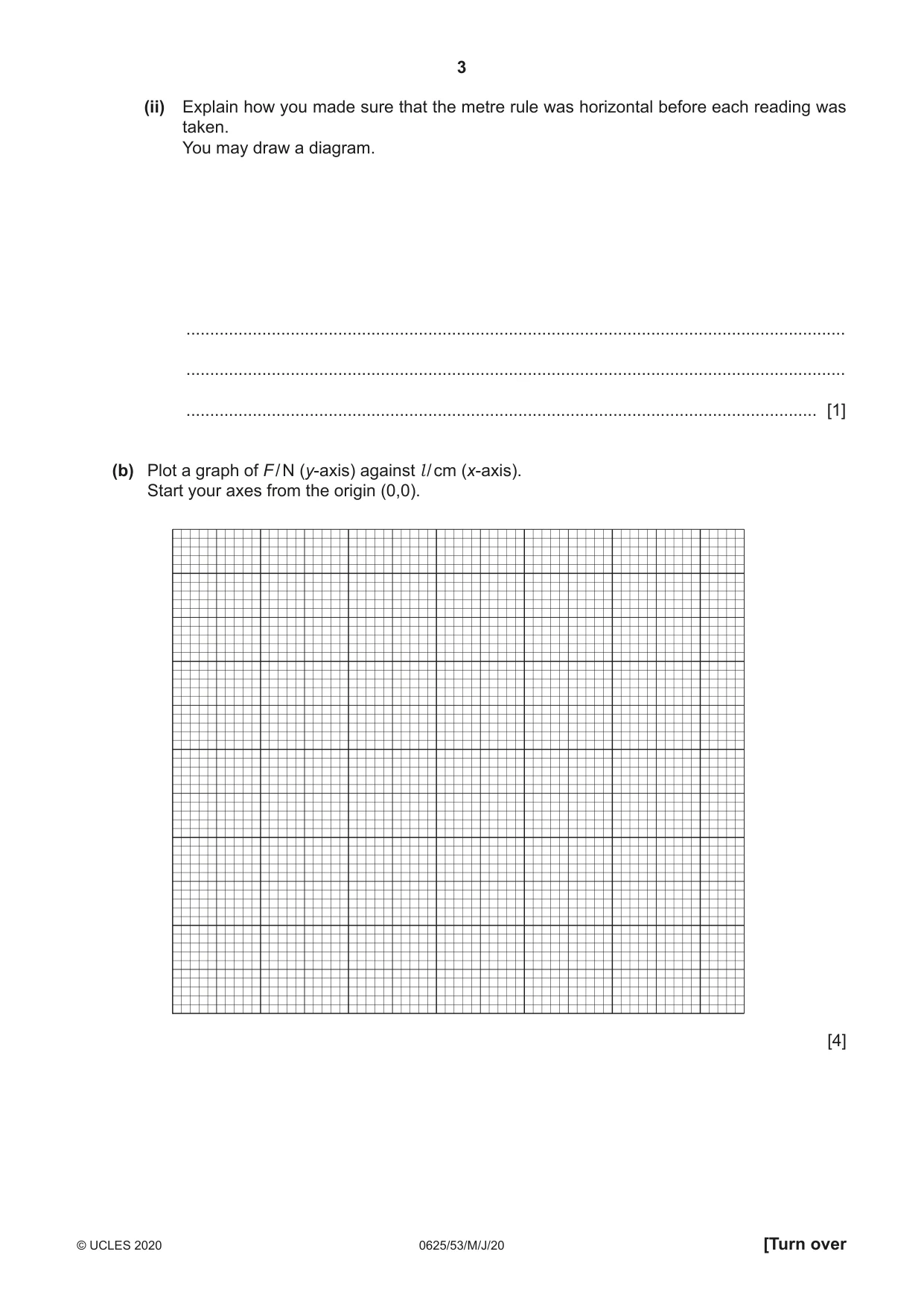 Cambridge IGCSE Physics 0625 2020 May/June Paper 5 · Variant 3 question paper, page 3 of 12