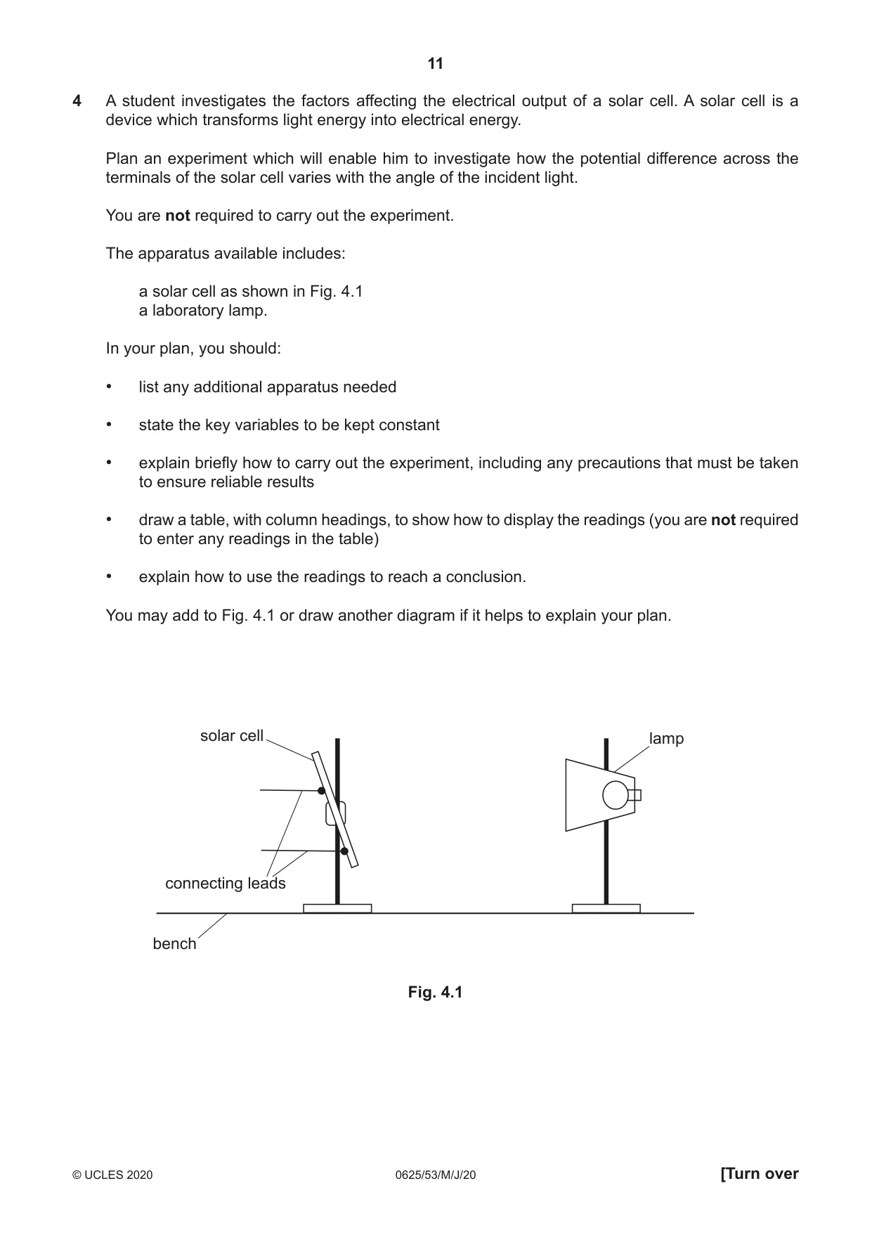 Cambridge IGCSE Physics 0625 2020 May/June Paper 5 · Variant 3 question paper, page 11 of 12
