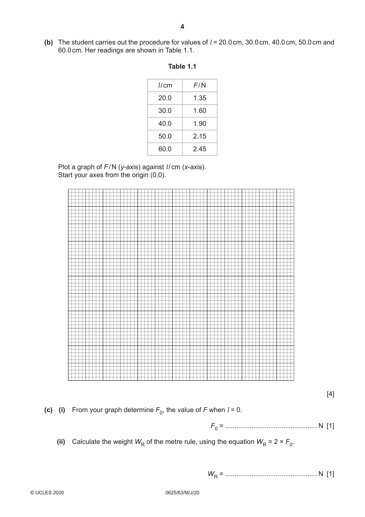 Cambridge IGCSE Physics 0625 2020 May/June Paper 6 · Variant 3 question paper, page 4 of 16