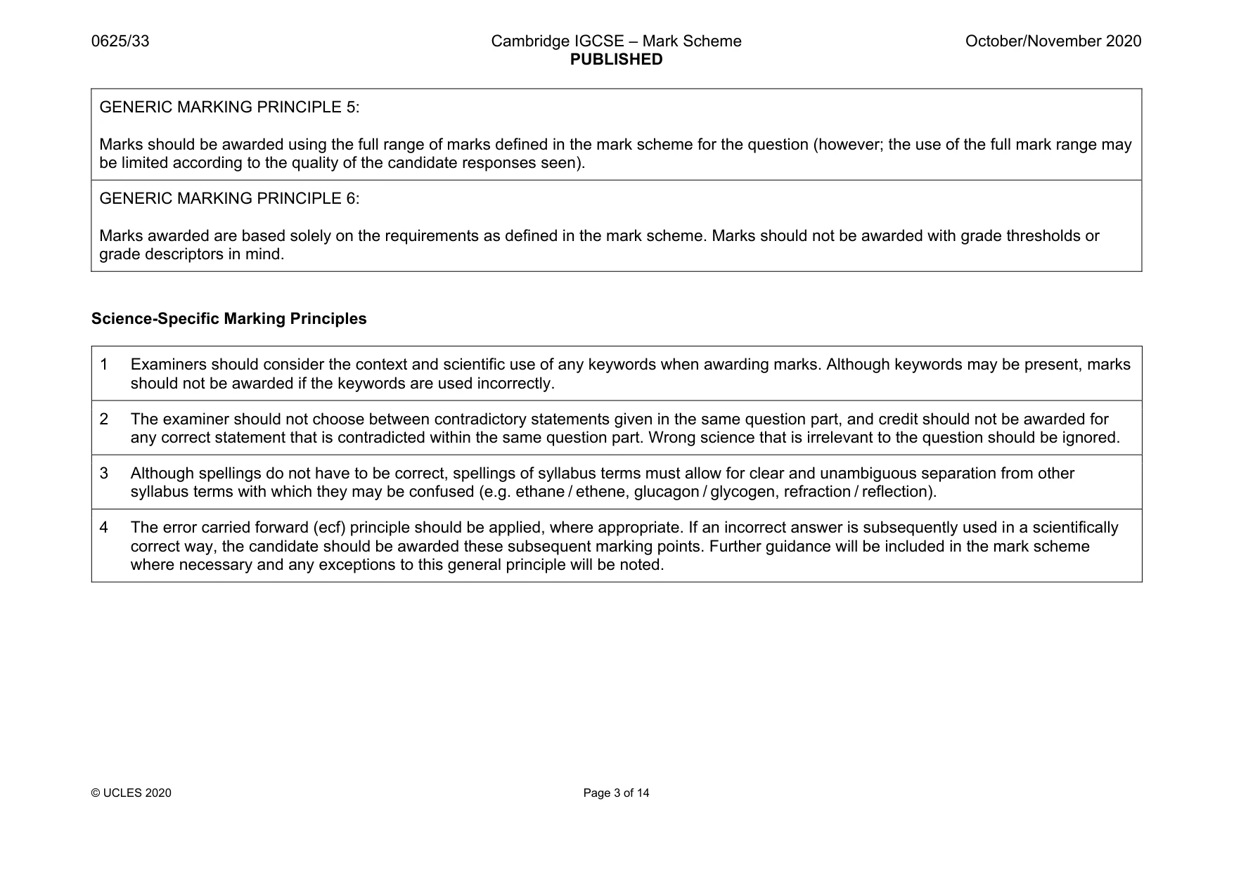 Mark scheme, page 3 of 14